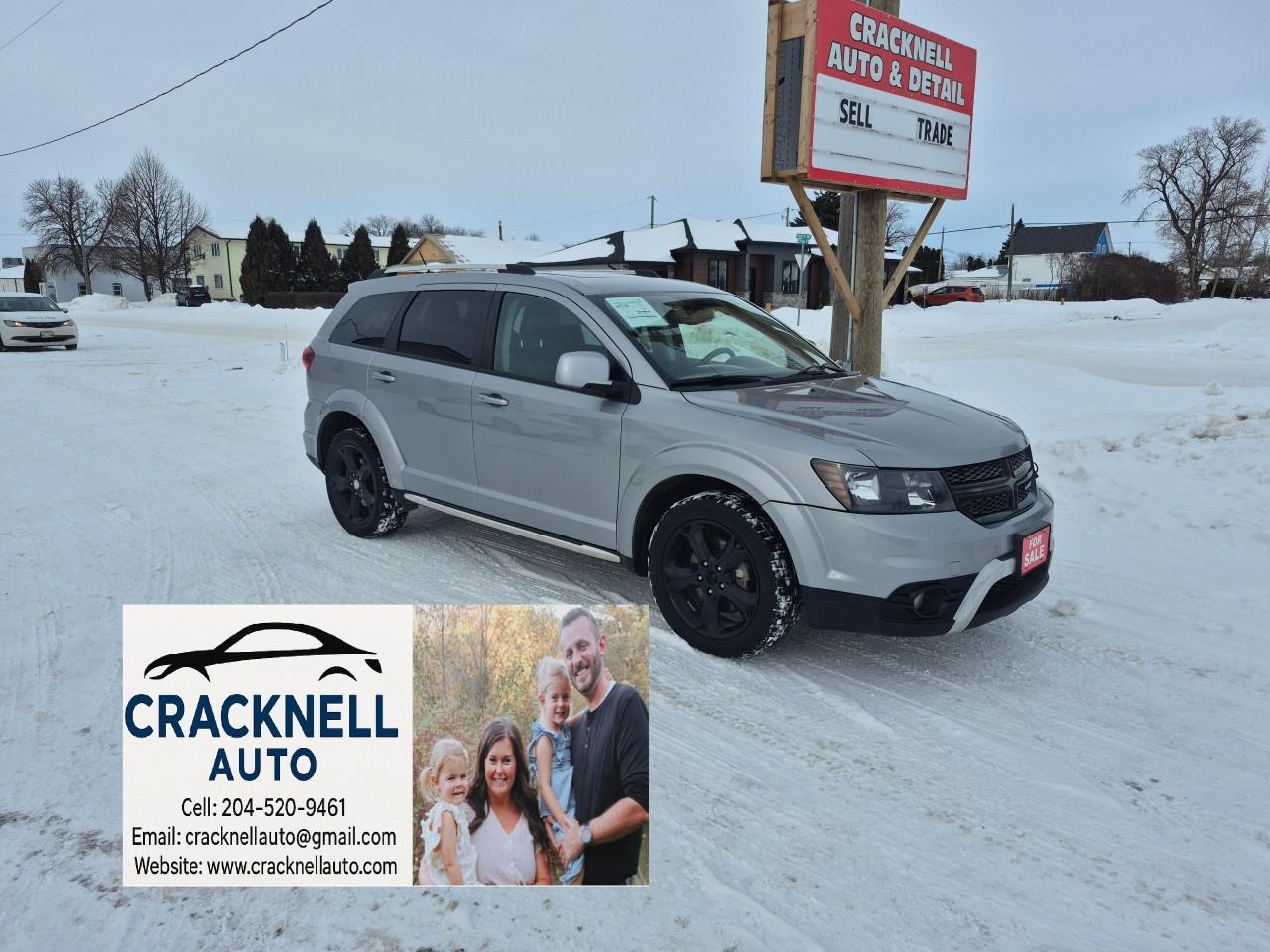 <p>2017 Dodge Journey Crossroad AWD 7 Seater - Clean Title/ Safetied - $199 Bi- Weekly + Tax</p><p><span style=color:rgb( 15 , 15 , 15 )>﻿Located in Carberry, but capable of bringing to Brandon. Priced to Sell! Carfax Available, excellent condition.</span></p><ul><li><p>All-Wheel Drive (AWD) for enhanced traction</p></li><li><p>Towing capacity of up to 2,500 lbs</p></li><li><p>Heated Leather Seats</p></li><li><p>Heated Steering</p></li><li><p>Remote Starter</p></li><li><p>Dual-zone automatic climate control</p></li><li><p>Seating for up to 7 passengers with fold-flat rear seats</p></li><li><p>8.4-inch Uconnect touchscreen infotainment system</p></li><li><p>Bluetooth hands-free calling and audio streaming</p></li><li><p>Premium Alpine 6-speaker audio system</p></li><li><p>USB and auxiliary input ports</p></li><li><p>Keyless Enter n Go with push-button start</p></li><li><p>Rearview camera</p></li><li><p>Rear parking sensors for added convenience</p></li><li><p>Fresh Safety/ Service </p></li></ul><p>Financing Available/ Warranty Available /Trades Welcome /<span style=color:rgb( 15 , 15 , 15 )>delivery available.</span></p><p></p><p>Call/Text<u> 204-520-9461</u></p><p></p><p>Dealer #5905</p><p></p><p><strong>Vehicle available for dealer trading, perfect subprime car</strong></p><p></p><p>Treaty cards accepted - 7 Day insurances available meaning you can drive home the same day even if MPI is closed (good for weekends and after hours)</p><p></p>