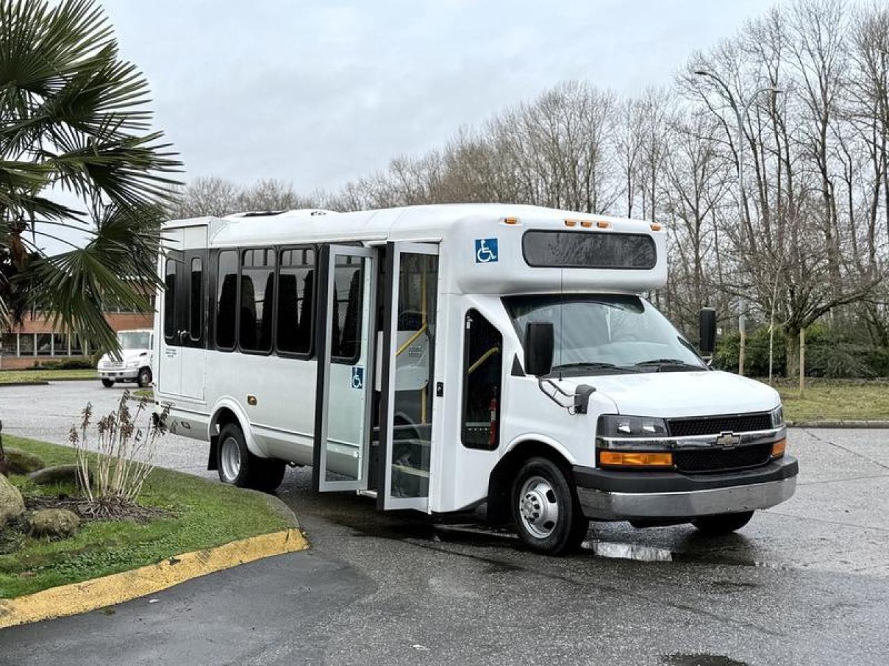 This 2013 Chevrolet Express G4500 is configured as a 15-passenger bus and is equipped with a Braun wheelchair lift, making it suitable for accessible passenger transport. It is paired with an automatic transmission and rear-wheel drive and includes cruise control, air conditioning, AM/FM radio with CD player, and supplemental Webasto heating for cabin comfort in colder conditions. Finished in a white exterior with a blue cloth interior, this full-size bus measures approximately 26 ft long, 8.5 ft wide, and 9.6 ft high, offering substantial interior space for shuttle, care transport, or institutional use. This item is currently OFFSITE. You must register an appointment with our office to schedule an offsite viewing. Appointments must be made a minimum of one business day in advance (and as defined by the days that Repo.com is open for business) before your appointment can be scheduled and confirmed. We may, at our own discretion, instead opt to transport smaller items to Repo.coms main yard for viewing purposes.  $39,830.00 plus $375 processing fee, $40,205.00 total payment obligation before taxes.  Listing report, warranty, contract commitment cancellation fee, financing available on approved credit (some limitations and exceptions may apply). All above specifications and information is considered to be accurate but is not guaranteed and no opinion or advice is given as to whether this item should be purchased. We do not allow test drives due to theft, fraud, acts of vandalism and undetectable impaired driving. Instead we provide the following benefits: Complimentary Warranty (with options to extend), Limited Money Back Satisfaction Guarantee on Fully Completed Contracts, Contract Commitment Cancellation, and an Open-Ended Sell-Back Option. Ask seller for details or call 604-522-REPO(7376) to confirm listing availability.