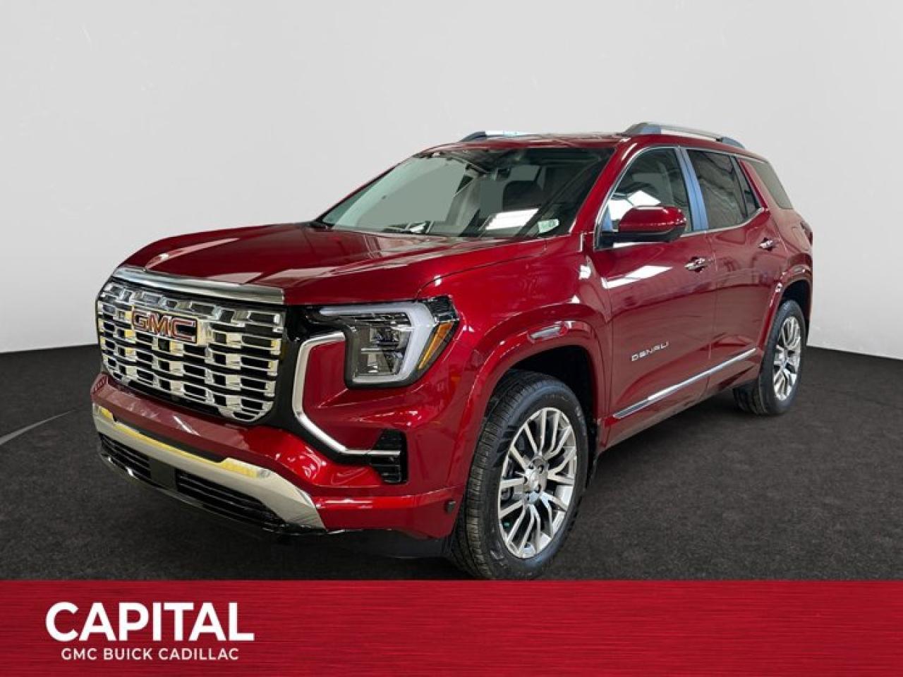 This 2026 GMC Terrain in Volcanic Red Tintcoat is equipped with AWD and Turbocharged Gas I4 1.5L/-TBD- engine.From its striking C-shaped LED signature lighting to its stunning floating roof, this GMC Terrain has been refined on every level. With three distinctive options, every trim boasts its own distinctive grille that makes a lasting first impression and sets a bold tone for the rest of the vehicles exterior. Striking LED signature lighting on the taillamps complete Terrains bold design from front to back. Terrains interior seamlessly incorporates exterior design cues to create a cohesive look. Youll find a combination of bold styling, first-class comfort and plenty of space proving its as much about refinement as it is utility. Terrains interior features a standard leather wrapped steering wheel, real aluminum trim and soft-touch materials to enhance your driving experience and maximize comfort for both you and your passengers. A front-to-back flat load floor includes new fold-flat front-passenger and second-row seats so you can quickly go from accommodating people to utilizing every inch of cargo space. The GMC Terrain small SUV is engineered to meet the challenges drivers face every day  from various road surfaces to unexpected conditions. Advanced technology such as the Traction Select system allows you to switch between drive modes to make real-time adjustments based on those ever-changing driving situations. Terrain offers an available suite of intuitive driver-assist and safety technologies  so you can move with confidence in any direction.Key features of the Terrain Denali include: 252 hp 2.0L Turbocharged gas engine, LED Headlamps, Hands-free power Programmable Liftgate, Lane Change Alert with Side Blind Zone Alert, Available HD Surround Vision, New available Adaptive Cruise Control - Camera, New Available Front Pedestrian Braking, and Heated/Ventilated front seats.Check out this vehicles pictures, features, options and specs, and let us know if you have any questions. Helping find the perfect vehicle FOR YOU is our only priority.P.S...Sometimes texting is easier. Text (or call) 306-801-9090 for fast answers at your fingertips!Dealer License #914248Disclaimer: All prices are plus taxes & fees. See dealer for Details. Dealer Permit # 914248 See dealer for Details.