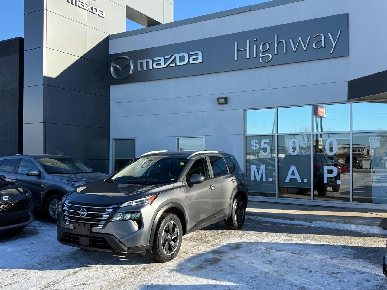 This 2024 Nissan Rogue SV AWD showcases a bold mid-cycle refresh with a redesigned V-motion grille and new 18-inch alloy wheels.. The tech-forward cabin features an 8-inch touchscreen with Apple CarPlay and Android Auto, while the standard ProPILOT Assist and Nissan Safety Shield 360 suite provide advanced semi-autonomous driving and comprehensive protection. Come by Highway Mazda today!