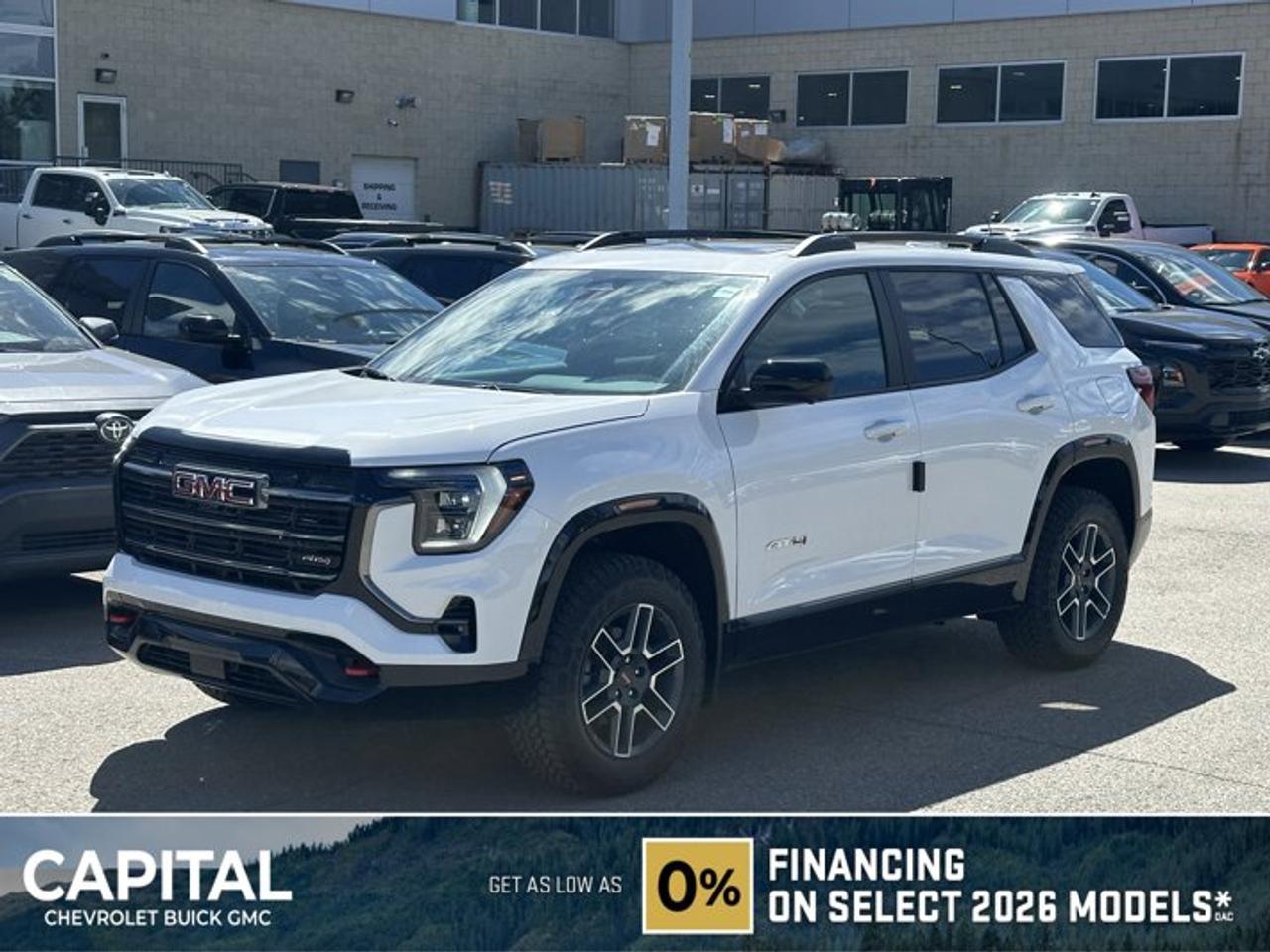 This GMC Terrain delivers a Turbocharged Gas I4 1.5L/-TBD- engine powering this Automatic transmission. TRANSMISSION, 8-SPEED AUTOMATIC, ELECTRONICALLY-CONTROLLED WITH OVERDRIVE includes Driver Shift Control (STD), TECHNOLOGY PACKAGE II includes (UVX) Traffic Sign Recognition, (UKK) Rear Pedestrian Alert, (UV2) HD Surround Vision and (DRZ) Rear Camera Mirror, SUNROOF, POWER, PANORAMIC SUNROOF WITH SUNSHADE.* This GMC Terrain Features the Following Options *LPO, FRONT AND REAR SPLASH GUARDS, MOULDED, LPO, ALL-WEATHER FLOOR LINERS, FRONT ONLY, ENGINE, 1.5L TURBO DOHC 4-CYLINDER, SIDI, VVT (175 hp [131.3 kW] @ 5800 rpm, 203 lb-ft of torque [275.0 Nm] @ 2000 - 4000 rpm). (STD), ENGINE BLOCK HEATER, AT4 PREFERRED EQUIPMENT GROUP includes standard equipment, 3 YEARS SIRIUSXM SiriusXM Extended Service subscription will stop at the end of the applicable subscription period unless you decide to continue service. Plan is non-transferable and non-refundable. Service subject to the SiriusXM Customer Agreement and Privacy Policy, visit siriusxm.ca/terms to see complete terms and how to cancel which includes online methods or calling 1-888-539-7474. Some services, content and features are subject to device capabilities, an active data connection enabled in the vehicle and location availability. All fees, content and features are subject to change. Content varies by subscription plan. SiriusXM and related logos are trademarks of Sirius XM Radio Inc. and its respective subsidiaries.), Wireless Apple CarPlay/Wireless Android Auto, Wipers, Rainsense, Windows, express up/down driver and express down all passengers, Window, rear side, solar absorbing, privacy tinting.* Stop By Today *A short visit to Capital Chevrolet Buick GMC Inc. located at 13103 Lake Fraser Drive SE, Calgary, AB T2J 3H5 can get you a dependable Terrain today!
