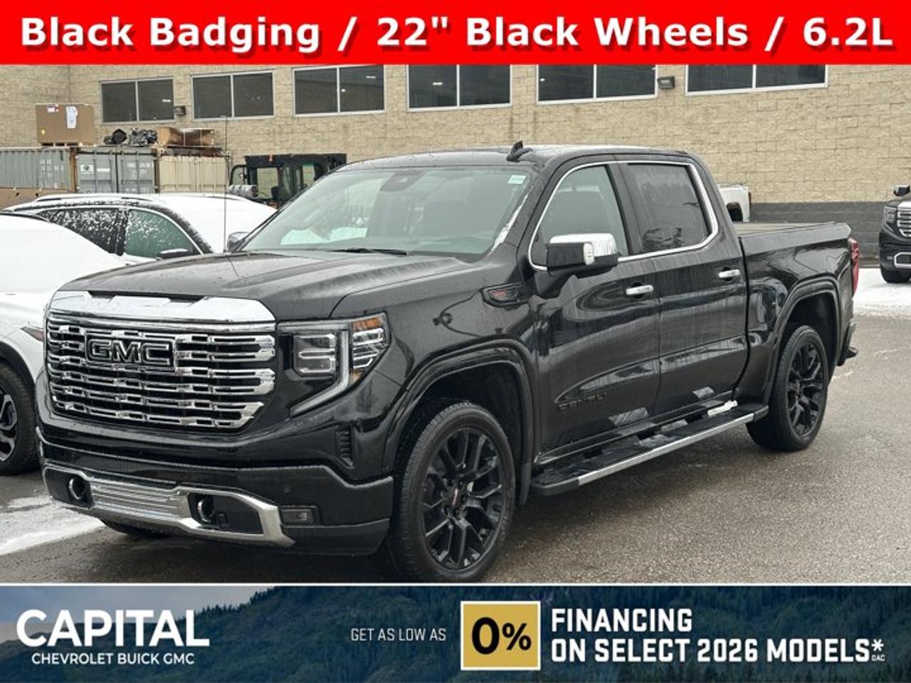 This GMC Sierra 1500 boasts a Gas V8 6.2L/376 engine powering this Automatic transmission. WHEELS, 22 TRANSIT STEEL WHEELS FOR LPO 22 WHEELS AND TIRES, TRANSMISSION, 10-SPEED AUTOMATIC WITH ELECTRONIC PRECISION SHIFT, ELECTRONICALLY CONTROLLED with overdrive, and tow/haul mode and steering column paddle shifters. Includes Cruise Grade Braking and Powertrain Grade Braking (STD), TECHNOLOGY PACKAGE includes (DRZ) Rear Camera Mirror and (UV6) Multicolour 15 Diagonal Head-Up Display.* This GMC Sierra 1500 Features the Following Options *LPO, BLACK BADGING PACKAGE (dealer-installed), includes (SFZ) Black GMC emblems, LPO, and (RIK) Black Sierra Nameplates, LPO. , REAR AXLE, 3.23 RATIO, PREMIUM FLOOR LINERS WITH REMOVABLE CARPET INSERT, FRONT, LPO, CARGO TIE-DOWNS, (4) (dealer-installed), LPO, BODY COLOUR WHEEL ARCH MOULDINGS (dealer-installed), LPO, BLACK SIERRA NAMEPLATES (dealer-installed), LPO, BLACK GMC EMBLEMS (dealer-installed), LPO, 22 (55.9 CM) HIGH GLOSS BLACK MULTI-SPOKE WHEELS LPO wheels will come with 4 steel 22 wheels from the factory with alignment specs set to 22 LPO wheel selected (dealer-installed), GVWR, 7100 LBS. (3221 KG) (STD), ENGINE, 6.2L ECOTEC3 V8 (420 hp [313 kW] @ 5600 rpm, 460 lb-ft of torque [624 Nm] @ 4100 rpm); featuring Dynamic Fuel Management.* Visit Us Today *Live a little- stop by Capital Chevrolet Buick GMC Inc. located at 13103 Lake Fraser Drive SE, Calgary, AB T2J 3H5 to make this car yours today!