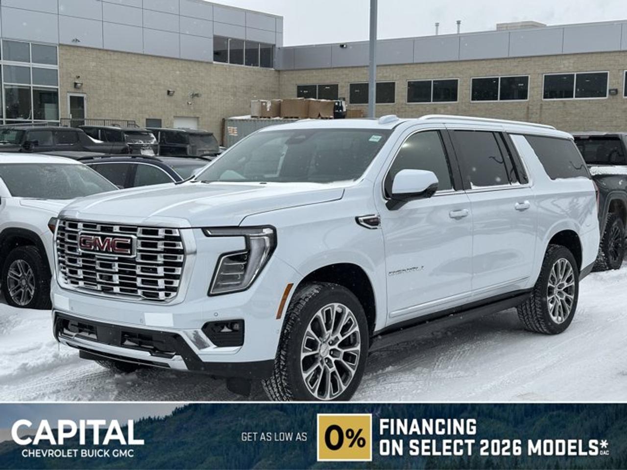 This GMC Yukon XL delivers a Gas V8 6.2L/ engine powering this Automatic transmission. TRANSMISSION, 10-SPEED AUTOMATIC electronically controlled with overdrive, includes Traction Select System including tow/haul (STD), LPO, WHEEL LOCKS, SET OF 4 (dealer-installed), LPO, PREMIUM FLOOR LINERS, 1ST AND 2ND ROWS WITH BRAND BADGING (dealer-installed).* This GMC Yukon XL Features the Following Options *LPO, FLOOR LINER PACKAGE (dealer-installed) (Includes (AAK) 1st and 2nd row premium floor liners, LPO, (RIB) 3rd row all-weather floor liners, LPO and (CAV) all-weather cargo mat, LPO.), DENALI RESERVE PACKAGE includes (CWN) Advanced Technology Package content, (ZM1) Enhanced Trailering Technology Package content, (C3U) Panoramic power sunroof, (B3L) power-retractable assist steps with perimeter lighting, (SMI) 22 6-spoke Chrome wheels and (SFE) wheel locks, LPO , LPO, ALL-WEATHER FLOOR LINERS, 3RD ROW (dealer-installed), LPO, ALL-WEATHER CARGO MAT (dealer-installed), GLACIER WHITE TRICOAT, ENGINE, 6.2L ECOTEC3 V8 with Dynamic Fuel Management, Direct Injection and Variable Valve Timing, includes aluminum block construction (420 hp [313 kW] @ 5600 rpm, 460 lb-ft of torque [624 Nm] @ 4100 rpm) (STD), ENGINE BLOCK HEATER, DENALI PREFERRED EQUIPMENT GROUP Includes Standard Equipment, 3 YEARS SIRIUSXM SiriusXM Extended Service subscription will stop at the end of the applicable subscription period unless you decide to continue service. Plan is non-transferable and non-refundable. Service subject to the SiriusXM Customer Agreement and Privacy Policy, visit siriusxm.ca/terms to see complete terms and how to cancel which includes online methods or calling 1-888-539-7474. Some services, content and features are subject to device capabilities, an active data connection enabled in the vehicle and location availability. All fees, content and features are subject to change. Content varies by subscription plan. SiriusXM and related logos are trademarks of Sirius XM Radio Inc. and its respective subsidiaries.), Wireless Phone Charging, for portable devices.* Stop By Today *Stop by Capital Chevrolet Buick GMC Inc. located at 13103 Lake Fraser Drive SE, Calgary, AB T2J 3H5 for a quick visit and a great vehicle!