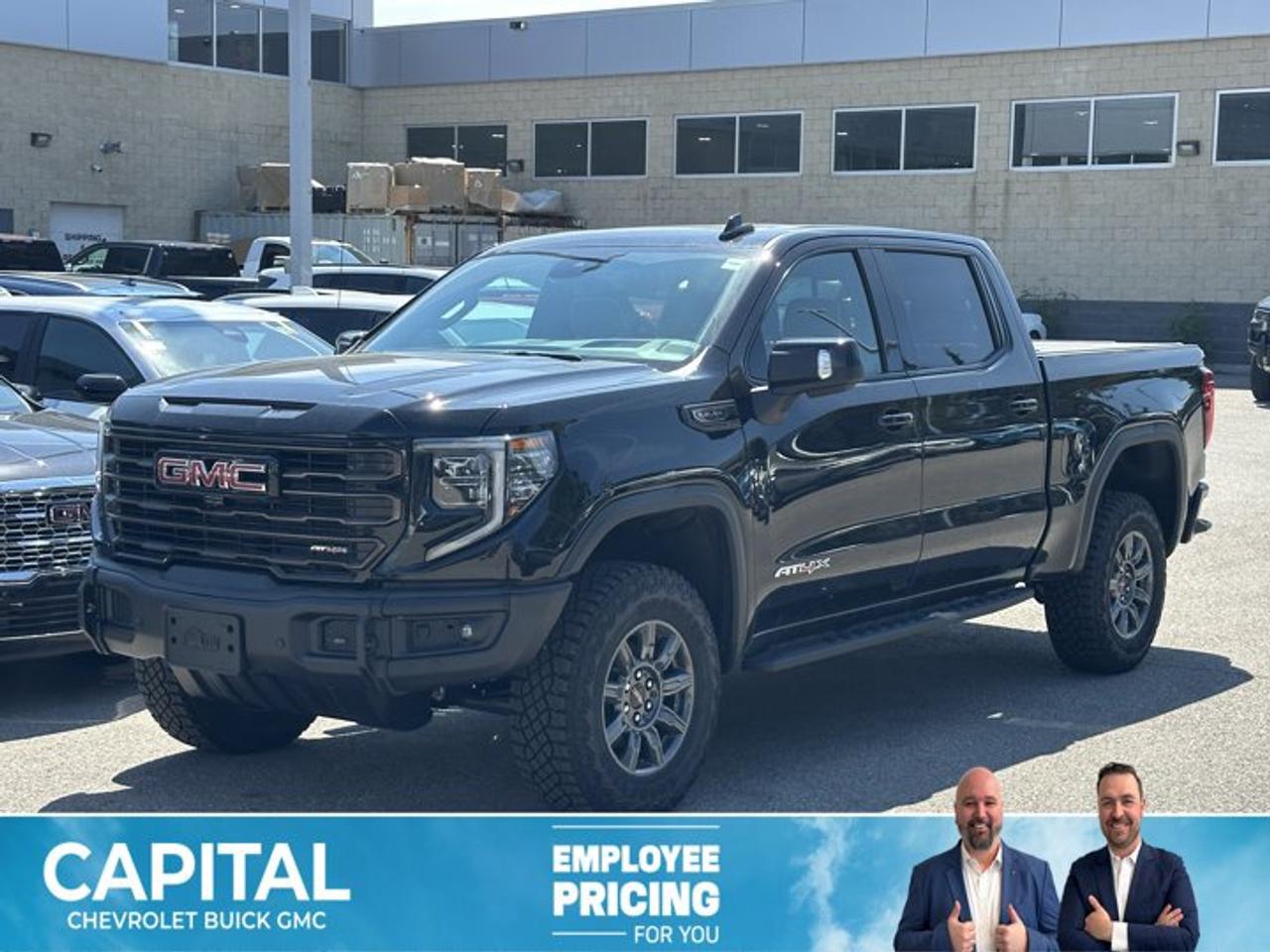 Scores 15 Highway MPG and 17 City MPG! This GMC Sierra 1500 delivers a Gas V8 6.2L/376 engine powering this Automatic transmission. TRANSMISSION, 10-SPEED AUTOMATIC WITH ELECTRONIC PRECISION SHIFT, ELECTRONICALLY CONTROLLED with overdrive, and tow/haul mode and steering column paddle shifters. Includes Cruise Grade Braking and Powertrain Grade Braking, REAR AXLE, 3.23 RATIO, LPO, SPORT PEDAL COVER KIT (dealer-installed).*This GMC Sierra 1500 Comes Equipped with These Options *LPO, OFF-ROAD HIGH CLEARANCE STEPS (dealer-installed), LPO, GMC MULTIPRO TAILGATE STEP LIGHTS (dealer-installed), LPO, CARGO TIE-DOWNS, (4) (dealer-installed), LICENSE PLATE KIT, FRONT, GVWR, 7100 LBS. (3221 KG), ENGINE, 6.2L ECOTEC3 V8 (420 hp [313 kW] @ 5600 rpm, 460 lb-ft of torque [624 Nm] @ 4100 rpm); featuring Dynamic Fuel Management, ENGINE BLOCK HEATER, AT4X PREFERRED EQUIPMENT GROUP includes standard equipment, ACTIVE EXHAUST, DUAL, SPORT-MODE ENABLED, 3 YEARS SIRIUSXM.* Visit Us Today *A short visit to Capital Chevrolet Buick GMC Inc. located at 13103 Lake Fraser Drive SE, Calgary, AB T2J 3H5 can get you a reliable Sierra 1500 today!