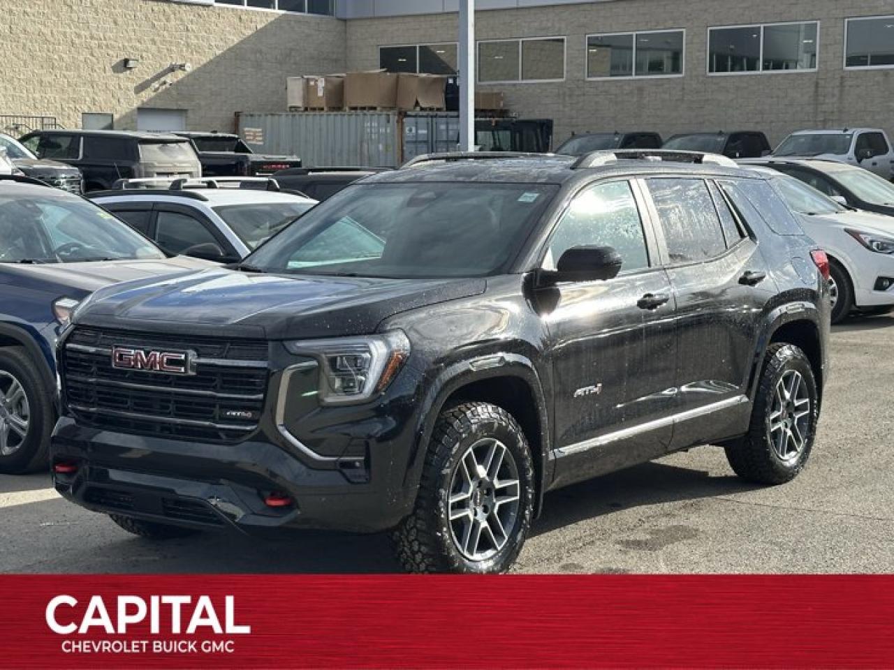 This GMC Terrain delivers a Turbocharged Gas I4 1.5L/-TBD- engine powering this Automatic transmission. TRANSMISSION, 8-SPEED AUTOMATIC, ELECTRONICALLY-CONTROLLED WITH OVERDRIVE includes Driver Shift Control (STD), TECHNOLOGY PACKAGE II includes (UVX) Traffic Sign Recognition, (UKK) Rear Pedestrian Alert, (UV2) HD Surround Vision and (DRZ) Rear Camera Mirror, SUNROOF, POWER, PANORAMIC SUNROOF WITH SUNSHADE.* This GMC Terrain Features the Following Options *LPO, FRONT AND REAR SPLASH GUARDS, MOULDED, LPO, ALL-WEATHER FLOOR LINERS, FRONT ONLY, ENGINE, 1.5L TURBO DOHC 4-CYLINDER, SIDI, VVT (175 hp [131.3 kW] @ 5800 rpm, 203 lb-ft of torque [275.0 Nm] @ 2000 - 4000 rpm). (STD), ENGINE BLOCK HEATER, EBONY TWILIGHT METALLIC, AT4 PREFERRED EQUIPMENT GROUP includes standard equipment, 3 YEARS SIRIUSXM SiriusXM Extended Service subscription will stop at the end of the applicable subscription period unless you decide to continue service. Plan is non-transferable and non-refundable. Service subject to the SiriusXM Customer Agreement and Privacy Policy, visit siriusxm.ca/terms to see complete terms and how to cancel which includes online methods or calling 1-888-539-7474. Some services, content and features are subject to device capabilities, an active data connection enabled in the vehicle and location availability. All fees, content and features are subject to change. Content varies by subscription plan. SiriusXM and related logos are trademarks of Sirius XM Radio Inc. and its respective subsidiaries.), Wireless Apple CarPlay/Wireless Android Auto, Wipers, Rainsense, Windows, express up/down driver and express down all passengers.* Visit Us Today *Treat yourself- stop by Capital Chevrolet Buick GMC Inc. located at 13103 Lake Fraser Drive SE, Calgary, AB T2J 3H5 to make this car yours today!
