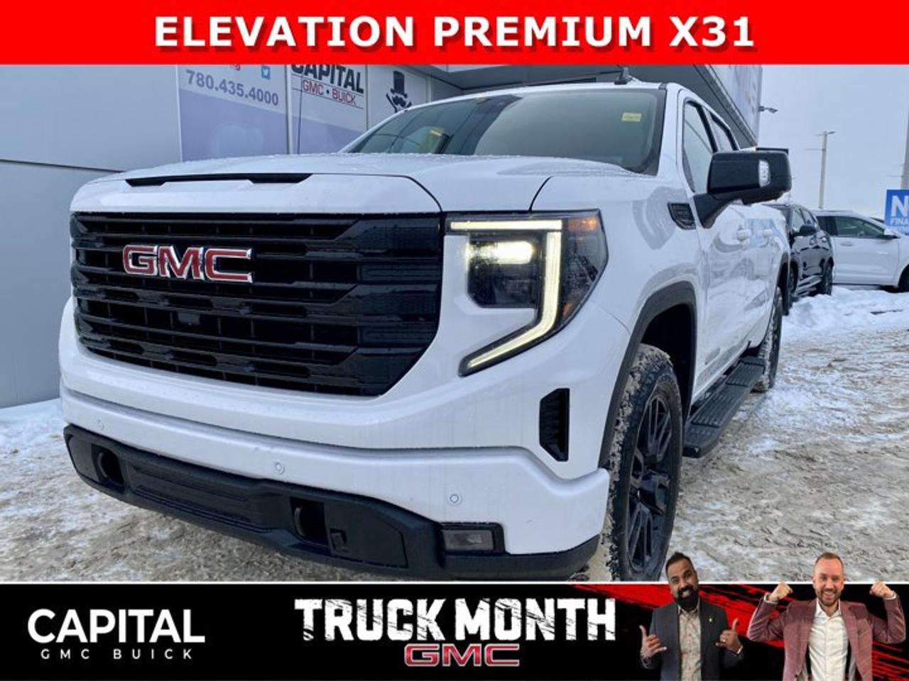 Take a look at this 2026 GMC SIERRA 1500 Elevation Premium Package... Fully Equipped with Power Sunroof, Elevation Black Package, Heated Leather BUCKET Seats, X31 Package, Dual Exhaust, Heated Steering, Adaptive Cruise Control, 360 CAM, 6 Assist Steps, MultiPro Tailgate, Integrated Brake Controller, Wireless Charger, Blind Zone monitoring, and so much more!Ask for the Internet Department for more information or book your test drive today! Text 825-445-0521 for fast answers at your fingertips!AMVIC Licensed Dealer - Licence Number B1044900Disclaimer: All prices are plus taxes and include all cash credits and loyalties. See dealer for details. AMVIC Licensed Dealer # B1044900