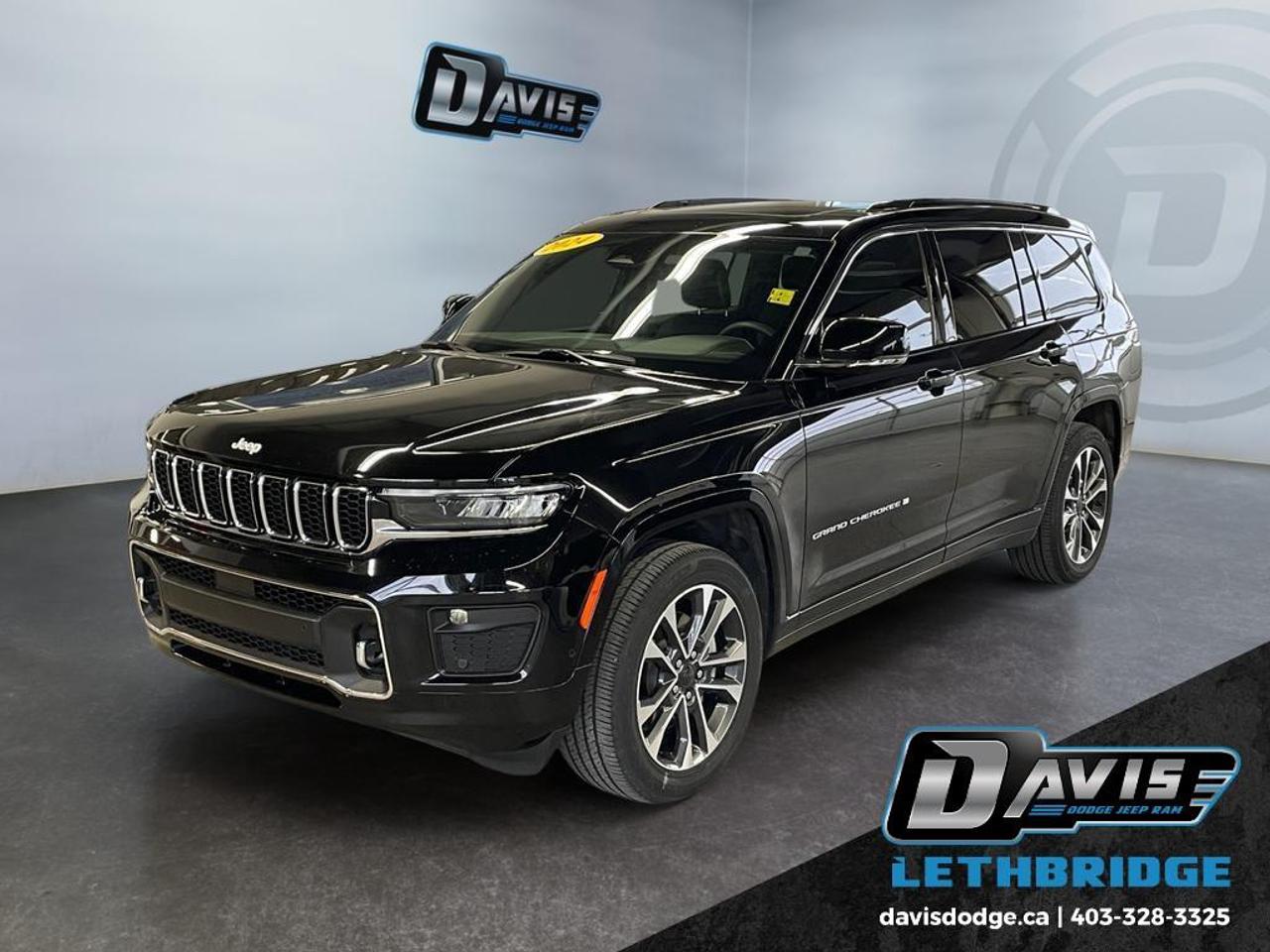 <b>Sunroof, Cooled Seats, Premium Audio, Navigation, Power Liftgate!<br /> <br /></b><br /> The 2024 Jeep Grand Cherokee L Overland is a premium three-row SUV that blends luxury, capability, and advanced technology. Powered by a 3.6L V6 engine paired with an 8-speed automatic transmission, it features Quadra-Trac II 4WD, Selec-Terrain® drive modes, and available Quadra-Lift® air suspension for exceptional on- and off-road performance.<br /><br />Inside, the Overland trim offers Nappa leather seating, ventilated front seats, heated second-row seats, and a panoramic dual-pane sunroof. The cabin is loaded with a 10.1-inch Uconnect 5 touchscreen, Apple CarPlay, Android Auto, GPS navigation, 506W audio system, and multi-color ambient LED lighting. Safety and convenience include ParkView® rear backup camera, Parksense® front/rear park assist, adaptive cruise control with Stop & Go, blind-spot monitoring, and trailer tow package. Finished in Diamond Black Crystal, this 2024 Jeep Grand Cherokee L Overland delivers luxury, versatility, and rugged capability for families and adventure seekers alike.<br /> <br />To apply right now for financing use this link: <a href=https://lethbridge.davisdodge.ca/free-credit-check/ target=_blank rel=nofollow noopener noreferrer>https://lethbridge.davisdodge.ca/free-credit-check/</a><br /><br /> <br /><br />Locally Owned & Trusted for Over 35 Years  Davis Dodge in Lethbridge, AB <br /><br /> At Davis Dodge, weve proudly served the Lethbridge community for more than 35 years, offering an unparalleled car buying experience. Dont just take our word for itour Google reviews speak volumes about our commitment to exceptional service. <br /><br /> Delivery & At-Home Test Drives: Convenient options to suit your lifestyle. <br /><br /> Flexible Financing for Everyone: Get the vehicle you need with financing solutions tailored to your situation. <br /><br /> Full Mechanical Inspections & Professional Cleaning: Every vehicle is thoroughly inspected and cleaned before it hits our lot.<br /><br /> We take all makes and models on trade and offer competitive pricing with inventory that changes daily. Whether you're shopping for a Chrysler, Dodge, Jeep, RAM, or FIAT, our AMVIC Licensed dealership makes it easy to browse, buy, and drive away.<br /><br /> Located in Lethbridge, AB, we proudly serve customers in Fort Macleod, Taber, Claresholm, and Coaldale. Shop online or visit us today to experience the best in sales, service, and selection. Standard bank rates apply; taxes are additional.<br /><br /> Vehicle pricing offer shown expires 2026-05-31. <br /> Come by and check out our fleet of 70+ used cars and trucks and 130+ new cars and trucks for sale in Lethbridge. o~o