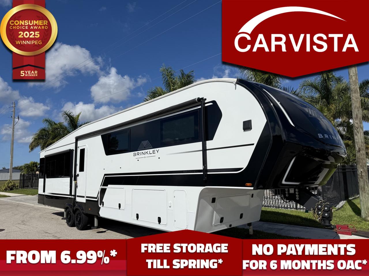 FREE WINTER STORAGE AND WINTERIZATION***   No Payments for up to 6 months. Low interest options available! Come see why Carvista has been the Consumer Choice Award Winner for 5 consecutive years! 2021-2025!

*UNIT IS LOCATED AT OUR FLORIDA LOCATION - PLEASE CONTACT FOR DETAILS*

Come see why Carvista has been the Consumer Choice Award Winner for 5 consecutive years! 2021, 2022, 2023, 2024 and 2025! Dont play the waiting game, our units are in-stock, no pre-order necessary!! See for yourself why Carvista has won this prestigious award and continues to serve its community. Carvista Approved! Our RVista package includes a complete inspection of your camper that includes general testing of the camper systems! We pride ourselves in providing the highest quality trailers possible, and include a rigorous detail to ensure you get the cleanest trailer around.
Prices and payments exclude GST OR PST 
Carvista Inc. Dealer Permit # 1211
Category: Used Camper
Units may not be exactly as shown, please verify all details with a sales person.