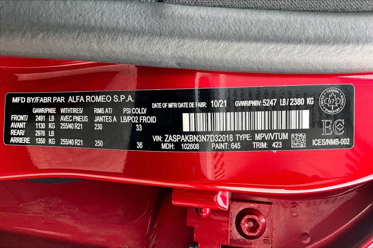 2022 Alfa Romeo Stelvio Veloce | Premium Leather | Harman Kardon | AWD Photo