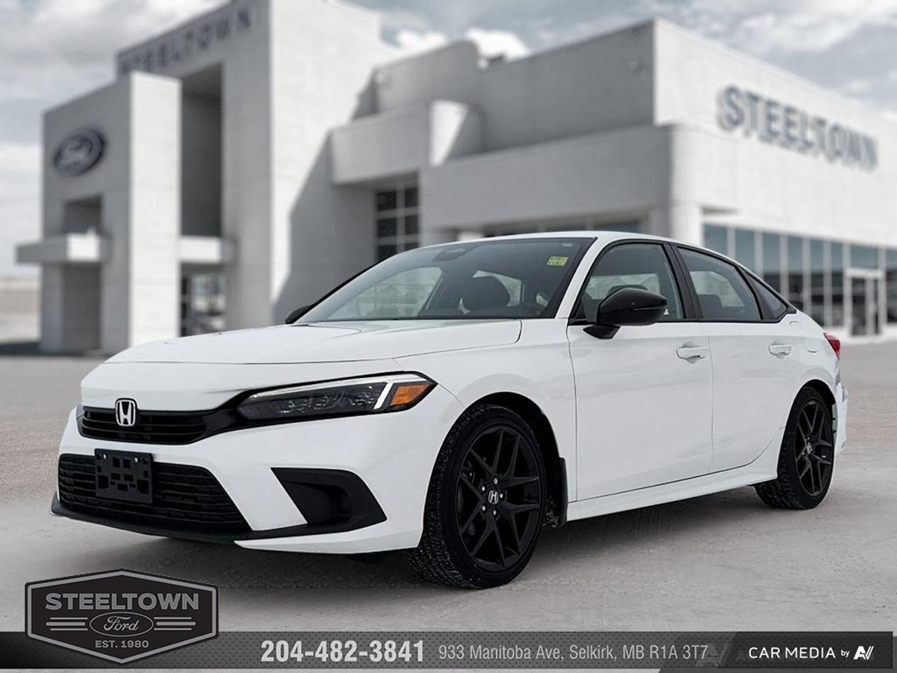 <b>Sunroof,  Heated Seats,  Heated Steering Wheel,  Apple CarPlay,  Android Auto!</b><br> <br> We value your TIME, we wont waste it or your gas is on us!   We offer extended test drives and if you cant make it out to us we will come straight to you!<br><br><br> <br>This 2024 Honda Civic benefits from striking aesthetics, while still offering athletic handling and a well-balanced ride. This 2024 Honda Civic Sedan is for sale today in Selkirk. <br> <br>This 2024 Honda Civic is an elegant, sporty and sophisticated vehicle worthy of your attention, with an upscale appearance, new features, and a refined cabin design. Updated tech features, premium interior build materials, unrivaled cargo space and practicality help this amazing vehicle shine in this competitive segment. No matter the task at hand, this Honda Civic is up for anything. This sedan has 59,476 km. Its White in colour and is completely accident free based on the <a href=https://vhr.carfax.ca/?id=60KTODF1D6qrZbCo/1CW2olRQUGvBTos target=_blank>CARFAX Report</a>. It has an Automatic transmission and is powered by a 158HP 2.0L 4 Cylinder Engine. <br> <br> Our Civic Sedans trim level is Sport. With aggressive exterior styling and steering wheel-mounted paddle shifters with a dedicated sport mode, this Civic Sport is aimed for those who want even more thrill and fun. It also comes with an amazing safety suite including collision mitigation, lane keep assist, road departure mitigation, traffic sign recognition, adaptive cruise with low-speed follow, blind spot monitoring, and traffic jam assist. Additional tech features come in the infotainment system, including Android Auto, Apple CarPlay, touchscreen controls, Bluetooth, and Siri Eyes Free. Other great features include heated seats for comfort, a high-tech driver information center, proximity keys, remote start, and LED lighting with automatic high beams. This vehicle has been upgraded with the following features: Sunroof, Heated Seats, Heated Steering Wheel, Apple CarPlay, Android Auto, Blind Spot Detection, Adaptive Cruise Control.<br> <br>To apply right now for financing use this link: <a href=http://www.steeltownford.com/?https://CreditOnline.dealertrack.ca/Web/Default.aspx?Token=bf62ebad-31a4-49e3-93be-9b163c26b54c&La target=_blank>http://www.steeltownford.com/?https://CreditOnline.dealertrack.ca/Web/Default.aspx?Token=bf62ebad-31a4-49e3-93be-9b163c26b54c&La</a><br><br> <br/><br>Family owned and operated in Selkirk for 35 Years.  <br>Steeltown Ford is located just 20 minutes North of the Perimeter Hwy, with an onsite banking center that offers free consultations. <br>Ask about our special dealer rates available through all major banks and credit unions.<br><br><br>Steeltown Ford Protect Plus includes:<br>- Life Time Tire Warranty <br>Cars cost less in Selkirk <br><br>Dealer Permit # 1039<br><br><br> Come by and check out our fleet of 110+ used cars and trucks and 180+ new cars and trucks for sale in Selkirk.  o~o