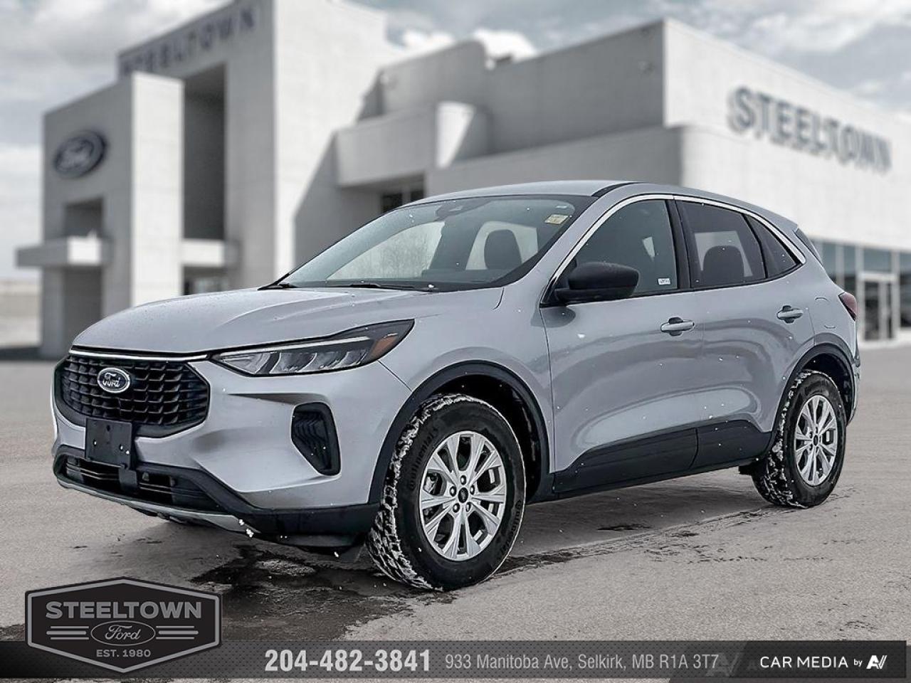 <b>Apple CarPlay,  Android Auto,  Power Liftgate,  Blind Spot Detection,  Lane Keep Assist!</b><br> <br> We value your TIME, we wont waste it or your gas is on us!   We offer extended test drives and if you cant make it out to us we will come straight to you!<br><br><br> <br>Unique and classy, this Ford Escape offers everything youre looking for in a mid sized SUV. This 2024 Ford Escape is for sale today in Selkirk. <br> <br>This Ford Escape was built for an active lifestyle and offers plenty of options for you to hit the road in your own individual style. Whether you need a family SUV for soccer practice, a capable adventure vehicle, or both, the versatile Ford Escape has you covered. Built for those who live on the go, the 2024 Ford Escape is made to be unstoppable. This SUV has 53,190 km. Its Silver in colour and is completely accident free based on the <a href=https://vhr.carfax.ca/?id=ZZrDc8Zgefl3NTuSutq0TratZ9Kywmbi target=_blank>CARFAX Report</a>. It has an Automatic transmission and is powered by a 180HP 1.5L 3 Cylinder Engine. <br> <br> Our Escapes trim level is Active. Immensely practical and stylish, this Ford Escape Active packs amazing standard features such as a power-operated liftgate for rear cargo access, LED headlights with automatic high beams, an 8-inch infotainment screen powered by SYNC 4 with wireless Apple CarPlay and Android Auto, FordPass Connect with 4G mobile internet hotspot access, and proximity keyless entry with push button start. Road safety features include blind spot detection, pre-collision assist with automatic emergency braking and a back-up camera, lane keeping assist, lane departure warning, and front and rear collision mitigation. Additional features include dual-zone climate control, front and rear cupholders, smart device remote engine start, and even more. This vehicle has been upgraded with the following features: Apple CarPlay, Android Auto, Power Liftgate, Blind Spot Detection, Lane Keep Assist, Lane Departure Warning, Forward Collision Alert.<br> To view the original window sticker for this vehicle view this <a href=http://www.windowsticker.forddirect.com/windowsticker.pdf?vin=1FMCU9GN8RUA72556 target=_blank>http://www.windowsticker.forddirect.com/windowsticker.pdf?vin=1FMCU9GN8RUA72556</a>. <br/><br> <br>To apply right now for financing use this link: <a href=http://www.steeltownford.com/?https://CreditOnline.dealertrack.ca/Web/Default.aspx?Token=bf62ebad-31a4-49e3-93be-9b163c26b54c&La target=_blank>http://www.steeltownford.com/?https://CreditOnline.dealertrack.ca/Web/Default.aspx?Token=bf62ebad-31a4-49e3-93be-9b163c26b54c&La</a><br><br> <br/><br>Family owned and operated in Selkirk for 35 Years.  <br>Steeltown Ford is located just 20 minutes North of the Perimeter Hwy, with an onsite banking center that offers free consultations. <br>Ask about our special dealer rates available through all major banks and credit unions.<br><br><br>Steeltown Ford Protect Plus includes:<br>- Life Time Tire Warranty <br>Cars cost less in Selkirk <br><br>Dealer Permit # 1039<br><br><br> Come by and check out our fleet of 110+ used cars and trucks and 150+ new cars and trucks for sale in Selkirk.  o~o
