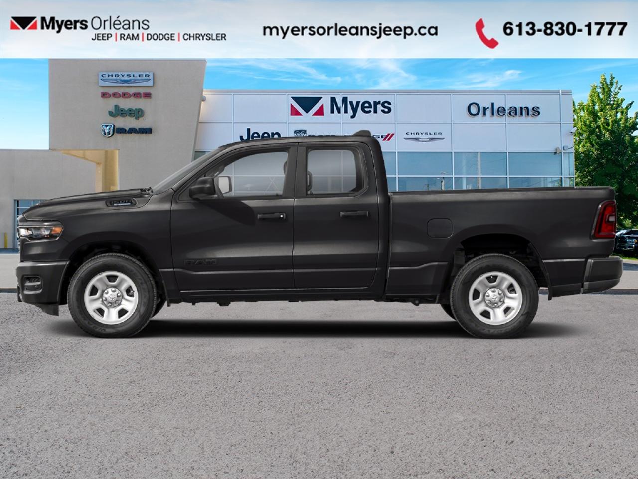 <b>Adaptive Cruise Control,  Remote Start,  Blind Spot Detection,  Lane Keep Assist,  Lane Departure Warning!</b><br> <br> Dominate workdays and weekends alike with the 2026 Ram 1500, where capability meets class. <br> <br>The Ram 1500s unmatched luxury transcends traditional pickups without compromising its capability. Loaded with best-in-class features, its easy to see why the Ram 1500 is so popular. With the most towing and hauling capability in a Ram 1500, as well as improved efficiency and exceptional capability, this truck has the grit to take on any task.<br> <br>This Diamond Black Crystal Pearl Extended Cab 4X4 pickup has an Automatic transmission and is powered by a 305HP 3.6L V6 Cylinder Engine. <br> <br> Our 1500s trim level is Express. This capable pickup blends strength, utility, and modern convenience for drivers who demand more from their truck. Its bold exterior design features smart functional details like heated mirrors, deep-tinted glass, and a durable cargo bed with easy tailgate access. Inside, the cabin delivers comfort and practicality with spacious seating, smart storage, and intuitive technology including an 8.4-inch Uconnect touchscreen, smartphone integration, and a Wi-Fi hotspot. Convenience features like remote start, adaptive cruise control, and keyless entry make every drive easier, while advanced safety systems such as Blind Spot Detection, Forward Collision Warning, Active Lane Management, and ParkSense parking sensors provide peace of mind on every journey. This vehicle has been upgraded with the following features: Adaptive Cruise Control, Remote Start, Blind Spot Detection, Lane Keep Assist, Lane Departure Warning, Heated Mirrors.<br><br> View the original window sticker for this vehicle with this url <b><a href=http://www.chrysler.com/hostd/windowsticker/getWindowStickerPdf.do?vin=1C6RRFCG0TN289033 target=_blank>http://www.chrysler.com/hostd/windowsticker/getWindowStickerPdf.do?vin=1C6RRFCG0TN289033</a></b>.<br> <br>To apply right now for financing use this link: <a href=https://www.myersorleansjeep.ca/apply-for-financing/ target=_blank>https://www.myersorleansjeep.ca/apply-for-financing/</a><br><br> <br/> Weve discounted this vehicle $1100. Total  rebate of $6500 is reflected in the price.   4.99% financing for 96 months. <br> Buy this vehicle now for the lowest weekly payment of <b>$172.07</b> with $0 down for 96 months @ 4.99% APR O.A.C. ( Plus applicable taxes -  **Rebates may not be applicable on all purchase types [cash, lease, or finance]. Eligibility and conditions may vary. Please see dealer for full details and confirmation of eligibility.   / Total Obligation of $71580  ).  Incentives expire 2026-02-02.  See dealer for details. <br> <br>The road to new driving experiences begins in our inventory, where youll find an incredible array of brand-new cars, trucks, minivans, and SUVs, including two of our bestselling models, the Dodge Ram 1500 and the Dodge Grand Caravan. If you want to know what the cutting edge of automotive technology looks like, all you have to do is visit Myers Orleans Jeep! Each model comes loaded with the convenient features and cool technology that help make every trip memorable. Looking for additional everyday luxury at a price thats incredibly wallet-friendly? Choose from our selection of quality pre-owned models! If you can think of a road, our friendly and knowledgeable sales team will help you find the perfect vehicle to drive it.<br><br>We may be a well-established dealership thats been part of the community for many years, but that doesnt mean were stuck in the past! At Myers Orleans Jeep, were proud to provide a fresh, modern approach to car buying. Using our array of online tools, you can browse our extensive inventory, schedule a service appointment, order parts, and even apply for credit from wherever youve got a connection. Our goal is to create relationships that will last, and we know that the best way to do this is by providing a dealership experience thats based on honesty, transparency, trust, and a commitment to customers. Stop by today and discover all the ways we go above and beyond for you.<br><br> Come by and check out our fleet of 50+ used cars and trucks and 70+ new cars and trucks for sale in Orleans.  o~o