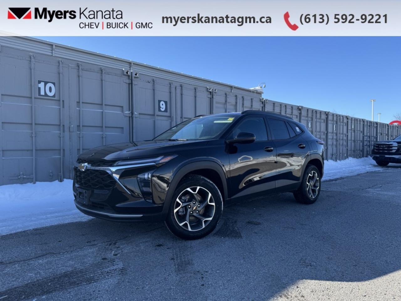 <b>Heated Seats,  Remote Start,  Adaptive Cruise Control,  Blind Spot Detection,  Heated Steering Wheel!</b><br> <br> <br> <br>At Myers, we believe in giving our customers the power of choice. When you choose to shop with a Myers Auto Group dealership, you dont just have access to one inventory, youve got the purchasing power of an entire auto group behind you!<br> <br>The 2026 Chevrolet Trax delivers modern style, smart connectivity and compact versatility in a family-friendly crossover. <br> <br>The 2026 Chevrolet Trax combines a sleek exterior, refined interior and intuitive features into a compact SUV that fits both your lifestyle and your budget. Its smart connectivity and flexible cabin layout make it easy for passengers, cargo and daily commutes to stay equally comfortable and efficient. With Chevrolets strong support network and thoughtful design, the Trax stands out as a dependable, versatile choice in its segment.<br> <br>This Mosaic Black Metallic SUV has an Automatic transmission and is powered by a 137HP 1.2L 3 Cylinder Engine. <br> <br> Our Traxs trim level is LT. This Trax 1LT features the Driver Confidence Package with rear cross traffic alert, blind spot detection and adaptive cruise control, with the LS Convenience Package, that includes a heated steering wheel, heated side mirrors and remote engine start, along with great standard features such as heated front seats, cruise control, 60/40 split-folding rear seats, air conditioning, and an upgraded 11-inch infotainment screen with wireless Apple CarPlay and Android Auto, wi-fi hotspot capability, active noise cancellation, and SiriusXM streaming radio. Safety features also include front pedestrian braking, forward collision alert, lane keeping assist with lane departure warning, IntelliBeam, and a rearview camera. This vehicle has been upgraded with the following features: Heated Seats, Remote Start, Adaptive Cruise Control, Blind Spot Detection, Heated Steering Wheel, Apple CarPlay, Android Auto.<br><br> <br>To apply right now for financing use this link: <a href=https://www.myerskanatagm.ca/finance/ target=_blank>https://www.myerskanatagm.ca/finance/</a><br><br> <br/>   <br> Buy this vehicle now for the lowest bi-weekly payment of <b>$201.02</b> with $0 down for 84 months @ 3.99% APR O.A.C. ( Plus applicable taxes -  **Rebates may not be applicable on all purchase types [cash, lease, or finance]. Eligibility and conditions may vary. Please see dealer for full details and confirmation of eligibility.   ).  Incentives expire 2026-03-02.  See dealer for details. <br> <br>Myers Kanata Chevrolet Buick GMC Inc is a great place to find quality used cars, trucks and SUVs. We also feature over a selection of over 50 used vehicles along with 30 certified pre-owned vehicles. Our Ottawa Chevrolet, Buick and GMC dealership is confident that youll be able to find your next used vehicle at Myers Kanata Chevrolet Buick GMC Inc. You will always find our inventory updated with the latest models. Our team believes in giving nothing but the best to our customers. Visit our Ottawa GMC, Chevrolet, and Buick dealership and get all the information you need today!<br> Come by and check out our fleet of 30+ used cars and trucks and 300+ new cars and trucks for sale in Kanata.  o~o