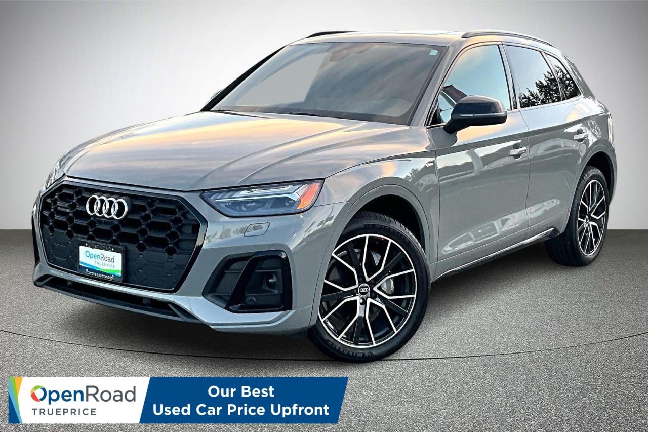 Sleek, powerful, and premium, this 2021 Audi Q5 45 2.0T Technik quattro delivers confident turbocharged performance with legendary all wheel drive control. The S line package adds sport tuned styling, unique wheels, S line badging, sport seats, and an aggressive exterior and interior design. The Technik trim elevates luxury with leather seating, panoramic sunroof, digital cockpit, large touchscreen with navigation, premium audio, and advanced driver assist features. Refined and athletic in every way, this Q5 is ready to impress. Come experience it for yourself and take it for a test drive today! Drive away with confidence from OpenRoad Toyota Abbotsford! Get our TruePrice upfront with no haggling and no hassle. Every OpenRoad Certified vehicle is fully inspected and backed by a Carfax history report. Visit us today at 30210 Automall Drive in Abbotsford or call now to book your test drive and get behind the wheel!  List Price subject to $595 Documentation Fee, $499 Lease/Finance Fee, and applicable taxes. VSA Dealer #40643