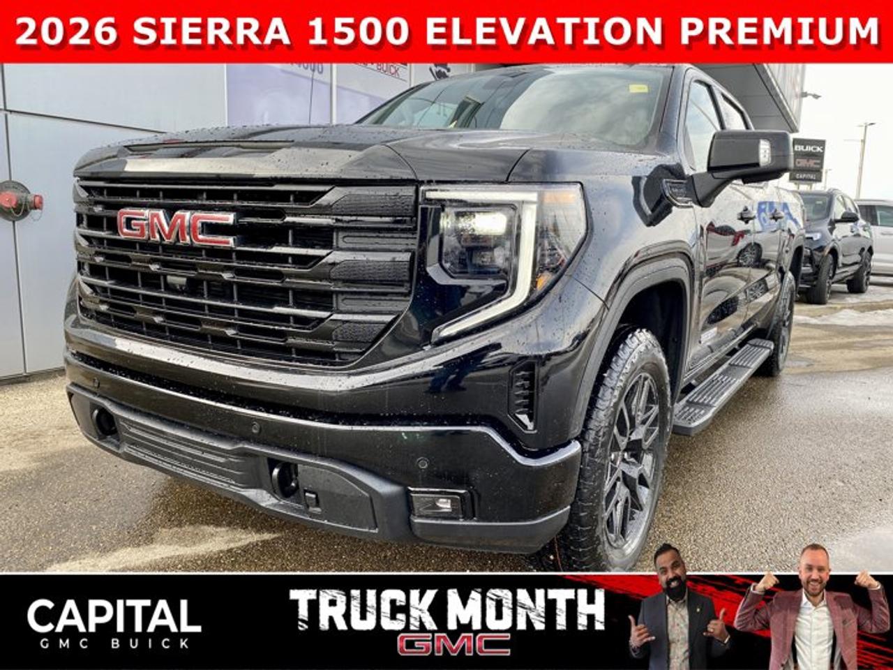Take a look at this 2026 GMC SIERRA 1500 Elevation Premium Package... Fully Equipped with Power Sunroof, Heated Leather BUCKET Seats, X31 Package, Dual Exhaust, Heated Steering, Adaptive Cruise Control, 360 CAM, 6 Assist Steps, MultiPro Tailgate, Integrated Brake Controller, Wireless Charger, Blind Zone monitoring, and so much more!Ask for the Internet Department for more information or book your test drive today! Text 825-445-0521 for fast answers at your fingertips!AMVIC Licensed Dealer - Licence Number B1044900Disclaimer: All prices are plus taxes and include all cash credits and loyalties. See dealer for details. AMVIC Licensed Dealer # B1044900