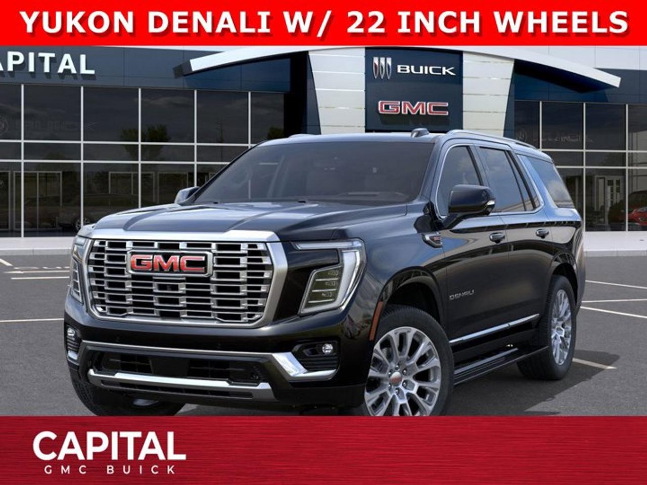 Check out this 2026 GMC YUKON DENALI... Fully equipped with options like Heated and Cooled Seats, Panoramic Sunroof, 22 INCH WHEELS, Power Assist Steps, Heated Steering, Adaptive Cruise Control, Blind Spot Monitoring, 360 CAM, 15 Heads-up Display, Premium Surround Sound, Heated Back Seats, Dual Exhaust, Hands Free Power Liftgate, Automatic Braking, Magnetic Ride Control and so much more... Dont compromise on Luxury or Safety this Winter...Ask for the Internet Department for more information or book your test drive today! Text 825-445-0521 for fast answers at your fingertips!AMVIC Licensed Dealer - Licence Number B1044900Disclaimer: All prices are plus taxes and include all cash credits and loyalties. See dealer for details. AMVIC Licensed Dealer # B1044900