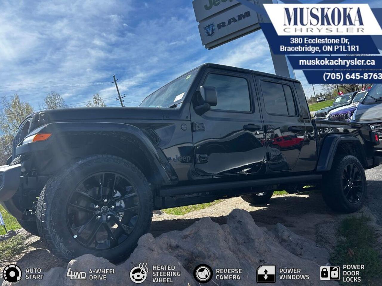 This JEEP GLADIATOR NIGHTHAWK, with a 3.6L V-6 engine engine, features a 8-speed automatic transmission, and generates 10.8 highway/13.7 city L/100km. Find this vehicle with only 15 kilometers!  JEEP GLADIATOR NIGHTHAWK Options: This JEEP GLADIATOR NIGHTHAWK offers a multitude of options. Technology options include: 1 LCD Monitor In The Front, MP3 Capability, Satellite Radio.  Safety options include Variable Intermittent Wipers, Airbag Occupancy Sensor, Curtain 1st And 2nd Row Airbags, Dual Stage Driver And Passenger Front Airbags, Dual Stage Driver And Passenger Seat-Mounted Side Airbags.  Visit Us: Find this JEEP GLADIATOR NIGHTHAWK at Muskoka Chrysler today. We are conveniently located at 380 Ecclestone Dr Bracebridge ON P1L1R1. Muskoka Chrysler has been serving our local community for over 40 years. We take pride in giving back to the community while providing the best customer service. We appreciate each and opportunity we have to serve you, not as a customer but as a friend