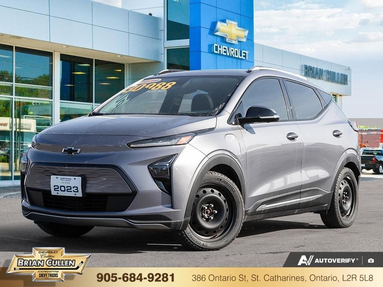 Experience the 2023 Chevrolet Bolt EUV Premier, a stunning Gray SUV with front-wheel drive. This vehicle offers not only superb handling but also a sleek and modern design.
The exterior boasts a stylish Gray finish complemented by alloy wheels, while the interior is adorned with luxurious Black leather seats, ensuring a comfortable ride for everyone. Youll appreciate the spaciousness and thoughtful layout that caters to both the driver and passengers. It comes equipped with practical features such as power seats, power windows, and a leather steering wheel.
Advanced technology enhances your drive with smart device integration, a backup camera, and a user-friendly touchscreen interface. Safety is a priority with lane assist, adaptive cruise control, parking sensors, and heated mirrors. Enjoy the convenience of a remote start, satellite radio, and a Wi-Fi hotspot that keeps you connected on the go.
This Chevrolet Bolt EUV Premier is ideal for families or tech-savvy individuals seeking an eco-friendly yet luxurious driving experience. Contact our dealership today for more information and take a step towards embracing electric mobility with this exceptional SUV.