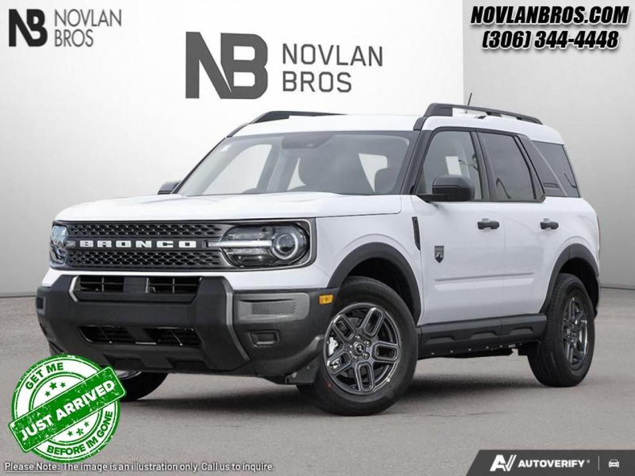 <b>Convenience Package!</b><br> <br> <br> <br>Check out our great inventory of new vehicles at Novlan Brothers!<br> <br>Looking for off-roading capability with a mix off efficiency and tech features? This Bronco Sport is certainly up to the challenge. <br> <br>A compact footprint, an iconic name, and modern luxury come together to make this Bronco Sport an instant classic. Whether your next adventure takes you deep into the rugged wilds, or into the rough and rumble city, this Bronco Sport is exactly what you need. With enough cargo space for all of your gear, the capability to get you anywhere, and a manageable footprint, theres nothing quite like this Ford Bronco Sport.<br> <br>This Oxford White SUV has a 8 Speed Automatic transmission and is powered by a 181HP 1.5L 3 Cylinder Engine. <br> <br> Our Bronco Sports trim level is Big Bend. This Bronco Big Bend steps things up with heated cloth front seats that feature power lumbar adjustment, along with SiriusXM streaming radio and exclusive aluminum wheels. Also standard include voice-activated automatic air conditioning, 13.2-inch SYNC 4 powered infotainment screen with Apple CarPlay and Android Auto, smart charging USB type-A and type-C ports, 4G LTE mobile hotspot internet access, proximity keyless entry with remote start, and a robust terrain management system that features the trademark Go Over All Terrain (G.O.A.T.) driving modes. Additional features include blind spot detection, rear cross traffic alert and pre-collision assist with automatic emergency braking, lane keeping assist, lane departure warning, forward collision alert, driver monitoring alert, a rear-view camera, and so much more. This vehicle has been upgraded with the following features: Convenience Package.<br><br> View the original window sticker for this vehicle with this url <b><a href=http://www.windowsticker.forddirect.com/windowsticker.pdf?vin=3FMCR9BNXSRF74975 target=_blank>http://www.windowsticker.forddirect.com/windowsticker.pdf?vin=3FMCR9BNXSRF74975</a></b>.<br> <br>To apply right now for financing use this link: <a href=http://novlanbros.com/credit/ target=_blank>http://novlanbros.com/credit/</a><br><br> <br/> Total  rebate of $3500 is reflected in the price.   5.49% financing for 84 months. <br> Payments from <b>$608.87</b> monthly with $0 down for 84 months @ 5.49% APR O.A.C. ( Plus applicable taxes -  Plus applicable fees   ).  Incentives expire 2026-02-02.  See dealer for details. <br> <br><br> Come by and check out our fleet of 20+ used cars and trucks and 50+ new cars and trucks for sale in Paradise Hill.  o~o