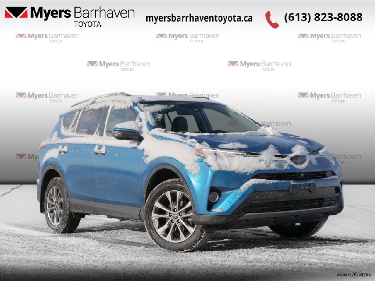 <b>Navigation, Leather Seats, Rear View Camera, Bluetooth, SiriusXM, Aluminum Wheels, Collision Warning</b><br> <br>  Compare at $20694 - Our Live Market Price is just $19898! <br> <br>From its sleek front fascia down to its tailgate, RAV4 Hybrid lets you hit the road with sporty, dynamic style. This 2016 Toyota RAV4 Hybrid is fresh on our lot in Ottawa. <br> <br>The all-new 2016 RAV4 Hybrid is the compact SUV youve been waiting for. Striking in design and packed with advanced tech and safety features, the RAV4 Hybrid boasts even more power than its conventionally powered siblings, all while delivering exceptional fuel efficiency  just 7.2L/100km (city/highway combined). For a dynamic and fun All-Wheel-Drive experience that accepts no compromises, this 2016 RAV4 Hybrid is truly the best of both worlds. This SUV has 149,850 km. Its Electric Storm in colour. It has an Automatic transmission and is powered by a 194HP 2.5L 4 Cylinder Engine. <br> <br> Our RAV4 Hybrids trim level is Limited. The Limited package offers everything you want in a Hybrid vehicle. Its features a built-in navigation system, stylish 18 inch aluminum wheels, a larger 7 inch touch screen display, SiriusXM radio, bluetooth capability for your smart phone, a dynamic backup camera, SofTex leather seat, lane departure warning with lane keep assist, forward and rear collision alert, LED headlights plus many more luxurious features.<br> <br>To apply right now for financing use this link: <a href=https://www.myersbarrhaventoyota.ca/quick-approval/ target=_blank>https://www.myersbarrhaventoyota.ca/quick-approval/</a><br><br> <br/><br> Buy this vehicle now for the lowest bi-weekly payment of <b>$228.11</b> with $0 down for 48 months @ 8.99% APR O.A.C. ( Plus applicable taxes -  Plus applicable fees   ).  See dealer for details. <br> <br>At Myers Barrhaven Toyota we pride ourselves in offering highly desirable pre-owned vehicles. We truly hand pick all our vehicles to offer only the best vehicles to our customers. No two used cars are alike, this is why we have our trained Toyota technicians highly scrutinize all our trade ins and purchases to ensure we can put the Myers seal of approval. Every year we evaluate 1000s of vehicles and only 10-15% meet the Myers Barrhaven Toyota standards. At the end of the day we have mutual interest in selling only the best as we back all our pre-owned vehicles with the Myers *LIFETIME ENGINE TRANSMISSION warranty. Thats right *LIFETIME ENGINE TRANSMISSION warranty, were in this together! If we dont have what youre looking for not to worry, our experienced buyer can help you find the car of your dreams! Ever heard of getting top dollar for your trade but not really sure if you were? Here we leave nothing to chance, every trade-in we appraise goes up onto a live online auction and we get buyers coast to coast and in the USA trying to bid for your trade. This means we simultaneously expose your car to 1000s of buyers to get you top trade in value. <br>We service all makes and models in our new state of the art facility where you can enjoy the convenience of our on-site restaurant, shuttle van, free Wi-Fi, Enterprise Rent-A-Car, on-site tire storage, and complimentary drinks. Come see why many Toyota owners are making the switch to Myers Barrhaven Toyota. <br>*LIFETIME ENGINE TRANSMISSION WARRANTY NOT AVAILABLE FOR VEHICLES WITH KMS EXCEEDING 140,000KM, VEHICLES 8 YEARS & OLDER, HIGHLINE BRAND VEHICLES (e.g., BMW, INFINITI, CADILLAC, LEXUS), AND QUEBEC RESIDENTS.<br> Come by and check out our fleet of 90+ used cars and trucks and 40+ new cars and trucks for sale in Ottawa.  o~o