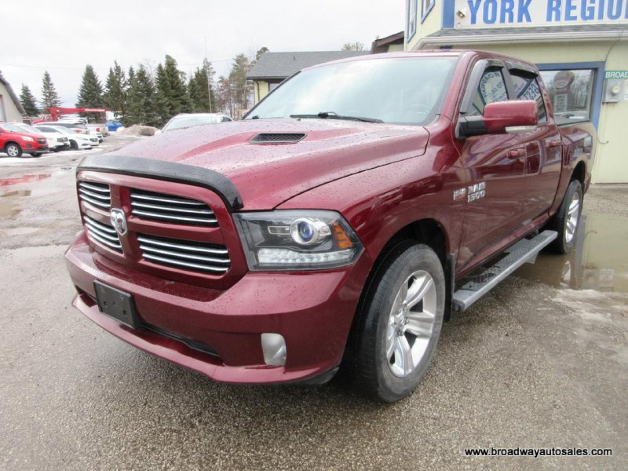 Used 2017 RAM 1500 LOADED SPORT-EDITION 5 PASSENGER 5.7L - HEMI.. 4X4.. CREW-CAB.. SHORTY.. NAVIGATION.. HEATED SEATS & WHEEL.. POWER SUNROOF.. BACK-UP CAMERA.. for sale in Bradford, ON