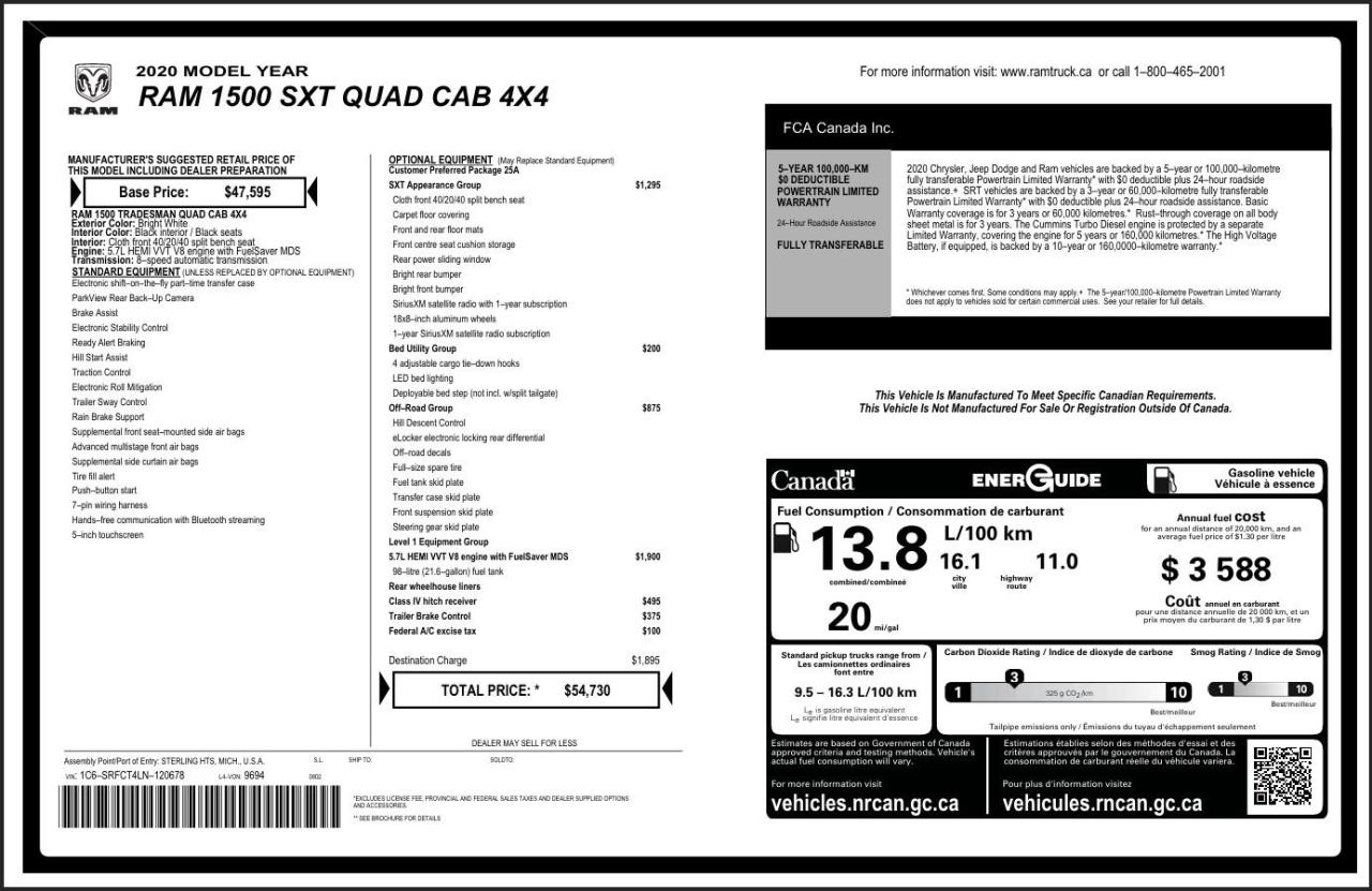 2020 RAM 1500 4X4 | 5.7 V8 | OFF ROAD PKG | SXT PKG Photo