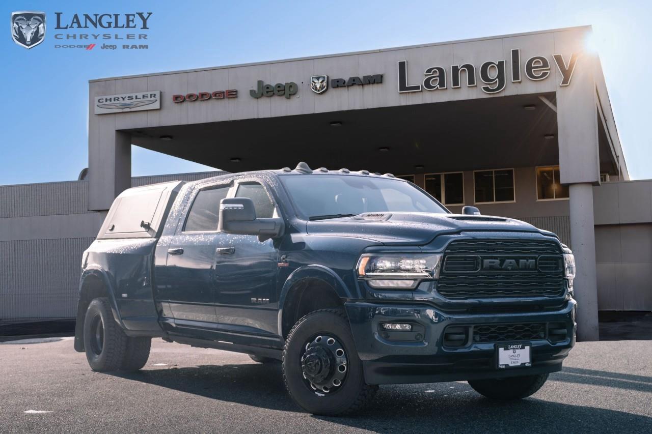 <p><strong>2023 RAM 3500 LIMITED 4X4 MEGA CAB 6'4" BOX</strong></p><p>The ultimate expression of heavy-duty luxury and space, featuring the industry-leading Mega Cab interior paired with uncompromising Cummins diesel performance.</p><ul><li><p><strong>Engine</strong>: 6.7L High-Output Cummins Turbo Diesel I6</p></li><li><p><strong>Horsepower</strong>: 420 hp</p></li><li><p><strong>Torque</strong>: 1,075 lb-ft</p></li><li><p><strong>Max Towing</strong>: Up to 37,090 lbs (when properly equipped)</p></li><li><p><strong>Key Feature</strong>: Class-exclusive Mega Cab with reclining rear seats and extra interior storage</p></li></ul><p>Come book a test drive at Langley Chrysler, conveniently located in Langley, British Columbia.</p>

<p>*All prices plus applicable taxes, applicable environmental recovery charges, documentation of $599 and full tank of fuel surcharge of $76 if a full tank is chosen. <br />Other protection items available that are not included in the above price:<br />Tire & Rim Protection and Key fob insurance starting from $599<br />Service contracts (extended warranties) for coverage up to 7 years and 200,000 kms starting from $599<br />Custom vehicle accessory packages, mudflaps and deflectors, tire and rim packages, lift kits, exhaust kits and tonneau covers, canopies and much more that can be added to your payment at time of purchase<br />Undercoating, rust modules, and full protection packages starting from $199<br />Financing Fee of $500 when applicable<br />Flexible life, disability and critical illness insurances to protect portions of or the entire length of vehicle loan</p>