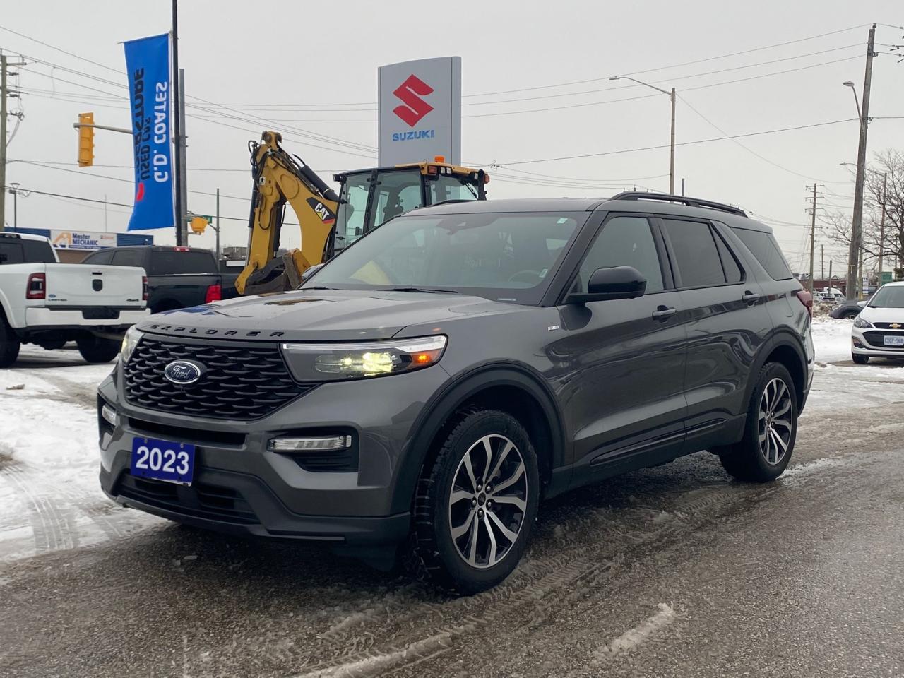 This 2023 Ford Explorer ST-Line 4x4 is a bold family hauler thats sportier than your average SUV and smoother than a highway cruise. With the turbocharged 2.3L engine and 102,647 km, this no-accident, certified, deep-cleaned ride is loaded with premium features to make every trip feel like an adventure in style.  Whats the deal? ~Leather interior - Plush enough to make you feel like a VIP on family road trips.  ~Backup camera - Parking this big beauty is easier than you think.  ~Panoramic roof - Spans the cabin for stargazing or flexing sunny-day vibes.  ~B&O premium audio - Tunes so crisp youll think youre at a private concert.  ~Blind Spot Alert - Watches your back better than your co-pilot with coffee.  ~Navigation - Finds your way better than your buddy who knows a shortcut.  ~2.3L turbo engine & 4x4 - 300 hp of punch with grip for any weather or adventure.   Mileage: 102,647 km -this Explorer is barely broken in and ready for more family escapades. Price: A deal so sweet, youll think were tossing in free donuts! (Were not, but its that good.)  The Deal: Certified, no accidents, and scrubbed cleaner than your kitchen before a potluck -this Ford Explorer ST-Line 4x4 is the perfect blend of sporty style, tech, and all-weather capability for big families or big plans.  Disclaimer: Buying this Explorer is like adopting a rolling adventure van -its spacious, powerful, and might tempt you to plan a cross-country trip just to flex. Seller not responsible for spontaneous snack runs, jealous glares from minivan drivers, or you refusing to park because that panoramic roof is just too perfect. Drive bold, live wild!  Contact us to snag this awesome Explorer!  G. D. Coates - The Original Used Car Superstore!       Our Financing: We have financing for everyone regardless of your history. We have been helping people rebuild their credit since 1973 and can get you approvals other dealers cant. Our credit specialists will work closely with you to get you the approval and vehicle that is right for you. Come see for yourself why were known as The Home of The Credit Rebuilders!       Our Warranty: G. D. Coates Used Car Superstore offers fully insured warranty plans catered to each customers individual needs. Terms are available from 3 months to 7 years and because our customers come from all over, the coverage is valid anywhere in North America.       Parts & Service: We have a large eleven bay service department that services most makes and models. Our service department also includes a cleanup department for complete detailing and free shuttle service. We service what we sell! We sell and install all makes of new and used tires. Summer, winter, performance, all-season, all-terrain and more! Dress up your new car, truck, minivan or SUV before you take delivery! We carry accessories for all makes and models from hundreds of suppliers. Trailer hitches, tonneau covers, step bars, bug guards, vent visors, chrome trim, LED light kits, performance chips, leveling kits, and more! We also carry aftermarket aluminum rims for most makes and models.       Our Story: Family owned and operated since 1973, we have earned a reputation for the best selection, the best reconditioned vehicles, the best financing options and the best customer service! We are a full service dealership with a massive inventory of used cars, trucks, minivans and SUVs. Chrysler, Dodge, Jeep, Ford, Lincoln, Chevrolet, GMC, Buick, Pontiac, Saturn, Cadillac, Honda, Toyota, Kia, Hyundai, Subaru, Suzuki, Volkswagen - Weve Got Em! Come see for yourself why G. D. Coates Used Car Superstore was voted Barries Best Used Car Dealership!