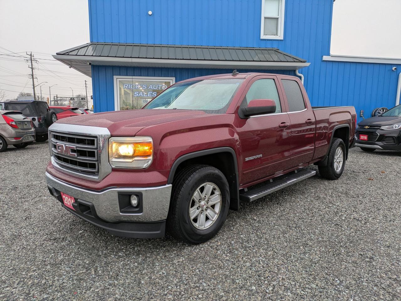 <p>Looking for a powerful and reliable pickup that can handle both work and play? Check out this stunning 2014 GMC Sierra 1500 SLE, available now at Ricks Auto Sales! This burgundy beauty, boasting a comfortable gray interior, is ready to turn heads while providing the capability you need. With only 75,888km on the odometer, this truck has plenty of life left to offer its next owner. This Sierra 1500 SLE is a versatile choice, perfect for everything from daily commutes to weekend adventures.</p><p>This truck is more than just a pretty face &ndash; its packed with features designed to enhance your driving experience. The automatic transmission and rear-wheel drive offer a smooth and confident ride, while the flex fuel capability provides flexibility at the pump. The 4-door design ensures plenty of space for passengers and cargo, making this truck a practical and stylish choice for any lifestyle.</p><p>Here are a few of the features that make this 2014 GMC Sierra 1500 SLE stand out:</p><ul><li><strong>Powerful Performance:</strong> Experience the robust capability that GMC is known for.</li><li><strong>Flex Fuel:</strong> Drive with the option of using different fuel types.</li><li><strong>Spacious Interior:</strong> Enjoy a comfortable cabin for you and your passengers.</li><li><strong>Eye-Catching Exterior:</strong> Turn heads with the sleek burgundy exterior.</li><li><strong>Low Mileage:</strong> With only 75,888km, this truck has plenty of adventures ahead!</li></ul><p><strong><em>Powered by AutoIntelligence&trade;</em></strong> Vehicle information has been generated using artificial intelligence and is provided for informational purposes only. While efforts are made to ensure accuracy, please confirm all details directly with the dealer.</p><p>&nbsp;</p><p class=MsoNormal>This vehicle is offered at Rick&rsquo;s Auto Sales, your Hometown Pre-Owned Sales Centre.<span style=mso-spacerun: yes;>&nbsp; </span>As an Independently Owned and operated Automotive Centre for nearly 20 years, we know our customers are the core of our business.<span style=mso-spacerun: yes;>&nbsp; </span>We pride ourselves on providing our customers with heartfelt service, and Honesty and Integrity is our motto.</p><p class=MsoNormal>** ALL PRICES ARE PLUS HST, LIC, OMVIC & $199 ADMIN FEE** We service what we sell!<span style=mso-spacerun: yes;>&nbsp; </span>The purchase price INCLUDES Certification with a 30-day/1500 km warranty covering any mechanical issues.<span style=mso-spacerun: yes;>&nbsp; </span>Vehicles come standard with ONE key (if we receive more than ONE key, we will include it).<span style=mso-spacerun: yes;>&nbsp; </span>Options to purchase additional warranty and corrosion-free rustproofing are also available.<span style=mso-spacerun: yes;>&nbsp; </span>Financing is available on qualifying vehicles.</p><p class=MsoNormal>We service the entire Niagara Region and beyond!<span style=mso-spacerun: yes;>&nbsp; </span>**CHECK OUT OUR REVIEWS AND OUR FACEBOOK PAGE**</p><p class=MsoNormal>Book an appointment or stop in for a test drive TODAY, you won&rsquo;t be disappointed!</p><p class=MsoNormal>Rick&rsquo;s Auto Sales (UCDA MEMBER) BUY WITH CONFIDENCE</p><p>&nbsp;</p>
