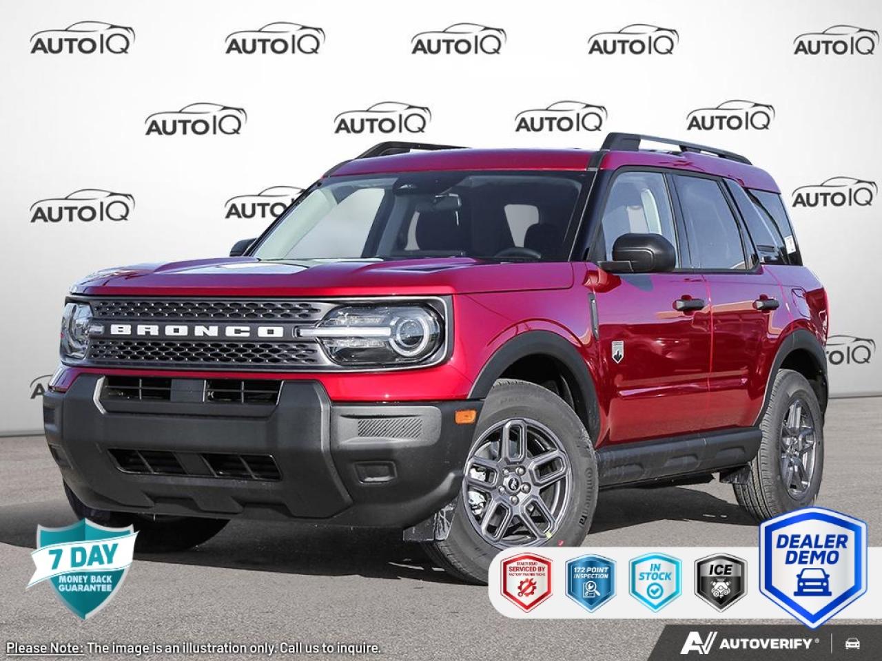 Used 2025 Ford Bronco Sport Big Bend Equipment Group 200A|RUBY RED METALLIC TC|CLOTH W/EASY CLEAN MATERIAL ROAST|ORDER CODE      200A|1.5L ECO ENG|8-SPD AUTO|PWR MOONROOF|BLACK DIAMOND OFF ROAD PKG|CONVENIENCE PKG|FLR LINERS FR-RR W/O CR for sale in Hamilton, ON