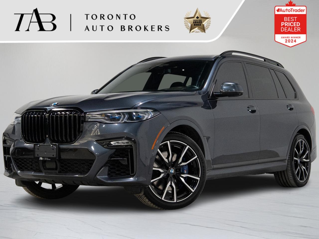 This 2019 BMW X7 xDrive50i is a local Ontario vehicle with a clean Carfax report, offering unmatched luxury, performance, and versatility. The M Sport package enhances the already bold design, while the 7-passenger seating capacity ensures comfort for the whole family. With its powerful engine, 22-inch wheels, and premium features, the X7 provides a perfect balance of refined elegance and sporty performance.

Top Key Features:

1. xDrive50i All-Wheel Drive 
2. M Sport Package 
3. Advanced Driving Assistance Package - $2,000.00
4. Dynamic Handling Package $5,250.00
5. Premium Package - $8,000.00
6. Adaptive LED Headlights with BMW Signature DRL
7. BMW iDrive 7 Infotainment System with Touchscreen
8. Apple CarPlay & Android Auto Integration
9. Bowers & Wilkins Diamond Surround Sound System
10. Heated & Ventilated Power-Adjustable Front Seats with Memory Function
11. Heated Rear Seats
12. Heated Steering Wheel
13. Panoramic Glass Sunroof
14. Adaptive Air Suspension
15. Dynamic Drive Modes (Comfort, Sport, Sport+, Eco Pro)
16. Front & Rear Parking Sensors
17. Surround View Camera System
18. Keyless Entry & Push-Button Start
19. Driver Assistance Package (Lane Departure Warning, Blind Spot Detection, Traffic Jam Assistant)
20. Power Tailgate with Hands-Free Operation

NOW OFFERING 3 MONTH DEFERRED FINANCING PAYMENTS ON APPROVED CREDIT. 

WE OFFER THE BEST FINANCE RATES, AND DONT CHARGE ANY FINANCING FEE 

Looking for a top-rated pre-owned luxury car dealership in the GTA? Look no further than Toronto Auto Brokers (TAB)! Were proud to have won multiple awards, including the 2024 AutoTrader Best Priced Dealer, the 2024 CarGurus Award, the 2025 Top Choice Award, the 2025 Consumer Satisfaction Award, the 2025 Canadian Choice Award, the 2025 Three Best Rated Dealer Award, and many more!

With 30 years of experience serving the Greater Toronto Area, TAB is a respected and trusted name in the pre-owned luxury car industry. Our 30,000 sq.Ft indoor showroom is home to a wide range of luxury vehicles from top brands like BMW, Mercedes-Benz, Audi, Porsche, Land Rover, Jaguar, Aston Martin, Bentley, Maserati, and more. And we dont just serve the GTA, were proud to offer our services to all cities in Canada, including Vancouver, Montreal, Calgary, Edmonton, Winnipeg, Saskatchewan, Halifax, and more.

At TAB, were committed to providing a no-pressure environment and honest work ethics. As a family-owned and operated business, we treat every customer like family and ensure that every interaction is a positive one. Come experience the TAB Lifestyle at its truest form, luxury car buying has never been more enjoyable and exciting!

We offer a variety of services to make your purchase experience as easy and stress-free as possible. From competitive and simple financing and leasing options to extended warranties, aftermarket services, and full history reports on every vehicle, we have everything you need to make an informed decision. We welcome every trade, even if youre just looking to sell your car without buying, and when it comes to financing or leasing, we offer same day approvals, with access to over 50 lenders, including all of the banks in Canada. Feel free to check out your own Equifax credit score without affecting your credit score, simply click on the Equifax tab above and see if you qualify.

Call us today or visit our website to learn more about our inventory and services. And remember, all prices exclude applicable taxes and licensing, and vehicles can be certified at an additional cost of $999.