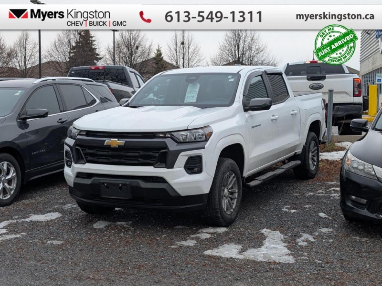 Low Mileage, Aluminum Wheels,  Apple CarPlay,  Android Auto,  Proximity Key,  Lane Keep Assist!  This all-new 2023 Colorado isn?t just for people who want to do more ? it?s for those who dare to be more. This 2023 Chevrolet Colorado is fresh on our lot in Kingston.  Redesigned for 2023 with updated powertrain options and a vastly improved interior, this Chevrolet Colorado is simply unstoppable. Boasting a raft of features for supreme off-roading prowess, this truck will take you over all terrain and back, without breaking a sweat. This 2023 Colorado is a great embodiment of versatility, capability and great value. This low mileage Crew Cab 4X4 pickup has just 14,032 km. Its nice in colour. It has an Automatic transmission and is powered by a 310HP 2.7L 4 Cylinder Engine.   Our Colorados trim level is LT. This Colorado LT steps things up with upgraded aluminum wheels, push button start and daytime running lights, along with great standard features such as a vivid 11.3-inch diagonal infotainment screen with Apple CarPlay and Android Auto, remote keyless entry, air conditioning, and a 6-speaker audio system. Safety features include automatic emergency braking, front pedestrian braking, lane keeping assist with lane departure warning, Teen Driver, and forward collision alert with IntelliBeam high beam assist. This vehicle has been upgraded with the following features: Aluminum Wheels, Apple CarPlay, Android Auto, Proximity Key, Lane Keep Assist, Lane Departure Warning, Front Pedestrian Braking. To apply right now for financing use this link: https://www.taylorautomall.com/finance/apply-for-financing/  Buy this vehicle now for the lowest bi-weekly payment of $317.23 with $0 down for 96 months @ 8.99% APR O.A.C. ( Plus applicable taxes -  Plus applicable fees   ).  See dealer for details.  For more information, please call any of our knowledgeable used vehicle staff at (613) 549-1311! Come by and check out our fleet of 30+ used cars and trucks and 180+ new cars and trucks for sale in Kingston.  o~o
