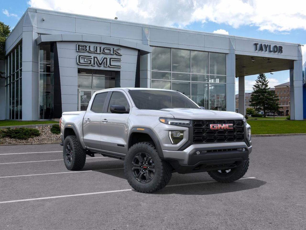 Off-Road Suspension,  Apple CarPlay,  Android Auto,  Remote Keyless Entry,  Lane Keep Assist!  This iconic midsize truck offers exceptional versatility and robust build quality.  Aimed at shoppers who desire the capability of a traditional pickup without the compromise of a full-size truck, this 2025 GMC Canyon is ready to take on whatever you throw at it. From work-site duties to intense off-road sessions, this Canyon is sure to never skip a beat! This Sterling Metallic Crew Cab 4X4 pickup has an Automatic transmission and is powered by a 310HP 2.7L 4 Cylinder Engine.   Our Canyons trim level is Elevation. This rugged truck features a comprehensive off-roading package with factory-lifted suspension, front recovery hooks and off-road performance display, along with great standard features such as a vivid 11.3-inch diagonal infotainment screen with Apple CarPlay and Android Auto, remote keyless entry, air conditioning, and a 6-speaker audio system. Safety features include automatic emergency braking, front pedestrian braking, lane keeping assist with lane departure warning, Teen Driver, and forward collision alert with IntelliBeam high beam assist. This vehicle has been upgraded with the following features: Off-Road Suspension, Apple CarPlay, Android Auto, Remote Keyless Entry, Lane Keep Assist, Cruise Control. To apply right now for financing use this link: https://www.taylorautomall.com/finance/apply-for-financing/  Weve discounted this vehicle $3000. See dealer for details.  HST, licensing, and Federal luxury tax (if applicable) are extra.  Come by and check out our fleet of 30+ used cars and trucks and 180+ new cars and trucks for sale in Kingston.  o~o