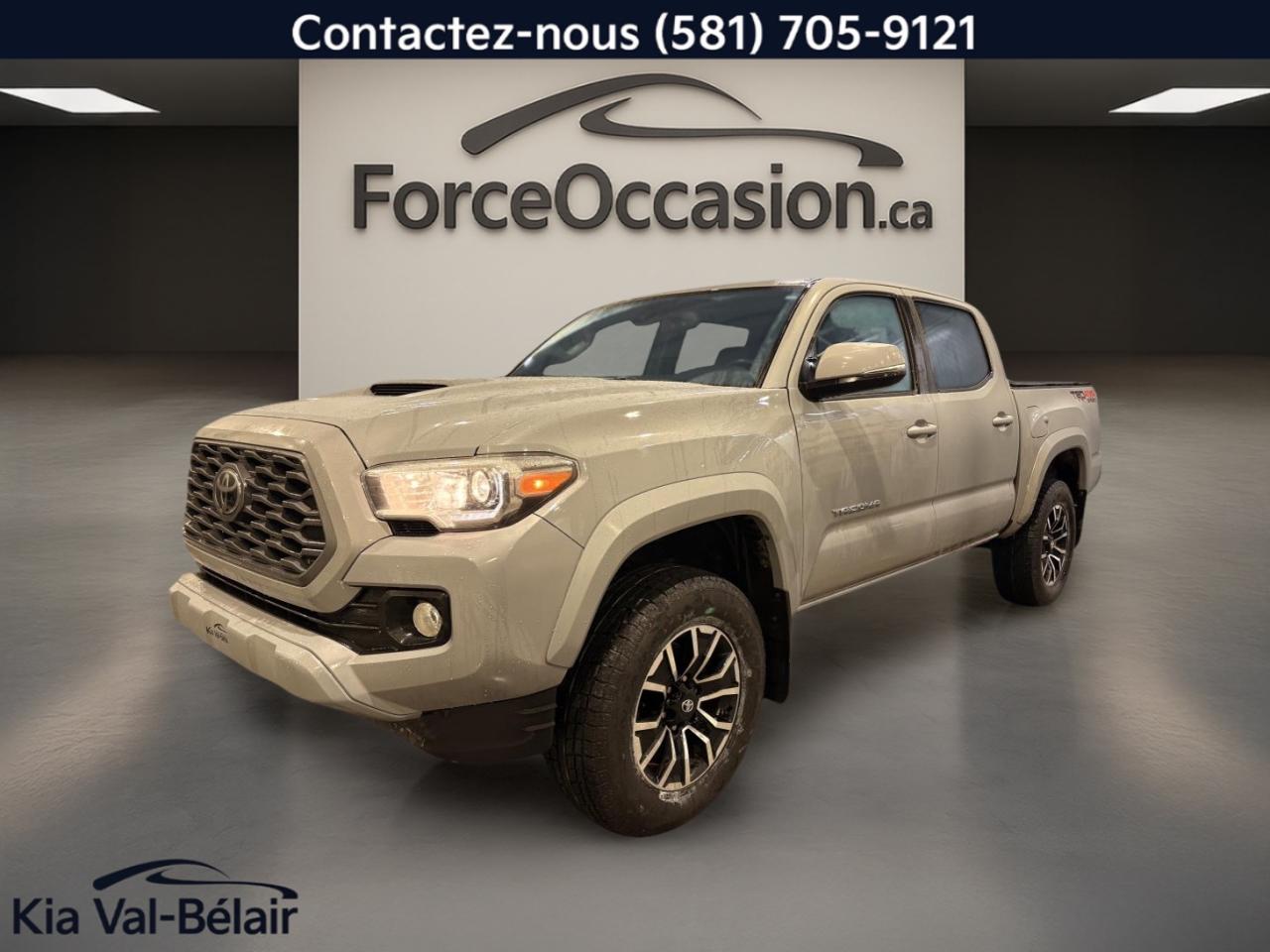 ** TRÈS PROPRE ** UN SEUL PROPRIÉTAIRE ** TACOMA ** MANUELLE ** 4X4 ** V6 ** 278HP
* VITRES TEINTÉES, TOIT OUVRANT, INTÉRIEUR EN CUIR, SIÈGES ÉLECTRIQUES CHAUFFANTS
* CLIMATISATION BI-ZONE, CAMÉRA DE RECUL, CRUISE CONTROL, APPLE CARPLAY, RADIO HD
* AVERTISSEURS DANGLES MORTS ET DE SORTIE DE VOIE, GPS, A/C * À VOIR ABSOLUMENT *

** AVAILABLE IN ENGLISH AND SPANISH **La force KIA QUÉBEC a LE véhicule quil vous faut! Numéro 1 au pays, la force KIA QUÉBEC vous offre plusieurs modes de financement, traditionnel, 2ième et 3ième chance au crédit, redressement de crédit. Nous avons une vaste gamme de véhicules vus, compactes, sous-compactes, berline de luxe,fourgonette,hatchback,mini-vus,7 passagers, AWD, quatres roues motrices, hybride, hybride branchable, électrique. Situé en plein coeur de la Capitale Nationale à 10 minutes de Charlesbourg,lévis,rive sud, st-Nicolas, Beauport,St-Émile,Lancienne-Lorette,cap-santé,Ste-Foy, Limoilou,Lac-Beauport,Neufchatel,Loretteville,CapRouge.Acura,Audi,BMW,Buick,Cadillac,Chevrolet,Chrysler,Dodge,Fiat,Ford,GMC,Honda,Hyundai,Infiniti,Jeep,Kia,Lexus,Mazda,Mercedes-Benz,mini, Mitsubishi,Nissan,Ram,Subaru,Suzuki,Toyota,Volkswagen,Volvo.** INSPECTÉ ET GARANTI **