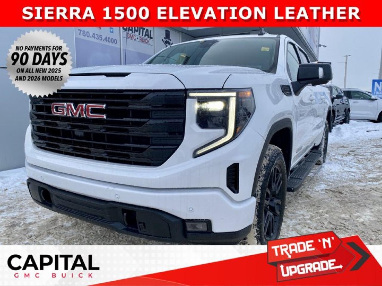 Take a look at this 2026 GMC SIERRA 1500 Elevation Premium Package... Fully Equipped with Power Sunroof, Elevation Black Package, Heated Leather BUCKET Seats, X31 Package, Dual Exhaust, Heated Steering, Adaptive Cruise Control, 360 CAM, 6 Assist Steps, MultiPro Tailgate, Integrated Brake Controller, Wireless Charger, Blind Zone monitoring, and so much more!Ask for the Internet Department for more information or book your test drive today! Text 825-445-0521 for fast answers at your fingertips!AMVIC Licensed Dealer - Licence Number B1044900Disclaimer: All prices are plus taxes and include all cash credits and loyalties. See dealer for details. AMVIC Licensed Dealer # B1044900