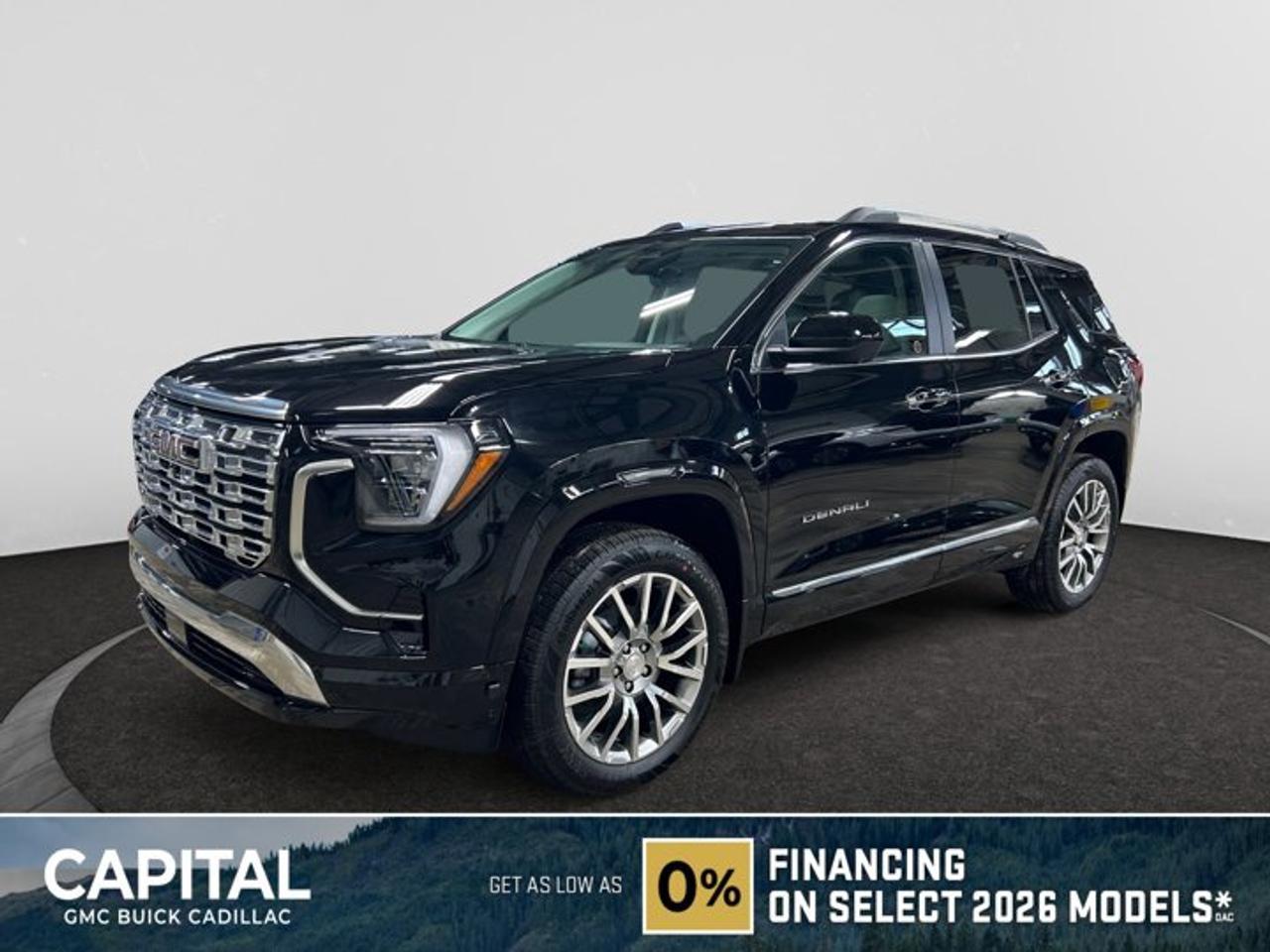 This 2026 GMC Terrain in Ebony Twilight Metallic is equipped with AWD and Turbocharged Gas I4 1.5L/-TBD- engine.Key features of the Terrain Denali include: 252 hp 2.0L Turbocharged gas engine, LED Headlamps, Hands-free power Programmable Liftgate, Lane Change Alert with Side Blind Zone Alert, Available HD Surround Vision, New available Adaptive Cruise Control - Camera, New Available Front Pedestrian Braking, and Heated/Ventilated front seats.Check out this vehicles pictures, features, options and specs, and let us know if you have any questions. Helping find the perfect vehicle FOR YOU is our only priority.P.S...Sometimes texting is easier. Text (or call) 306-801-9090 for fast answers at your fingertips!Dealer License #914248Disclaimer: All prices are plus taxes & fees. See dealer for Details. Dealer Permit # 914248 See dealer for Details.