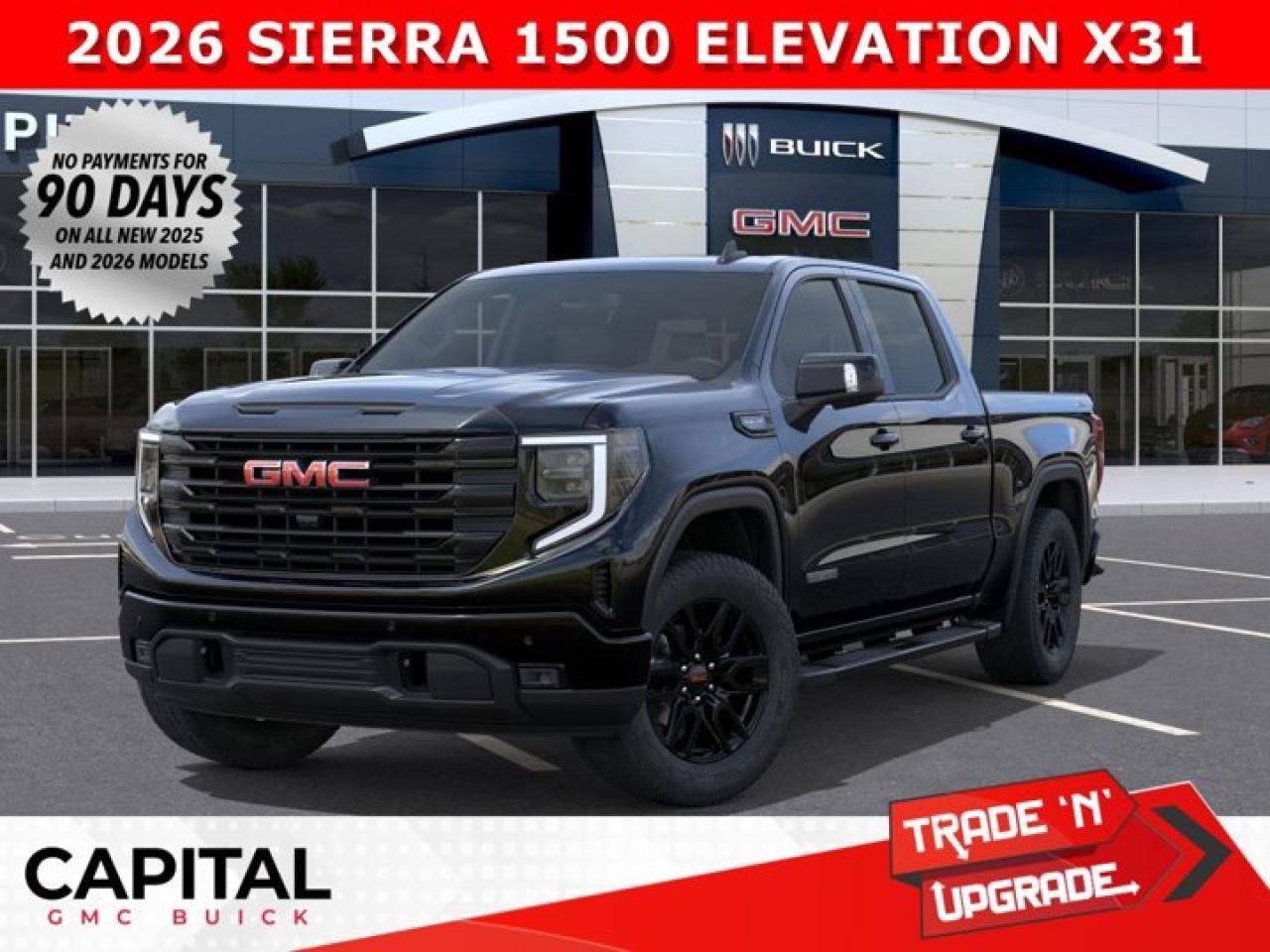 Take a look at this 2026 GMC SIERRA 1500 Elevation Premium Package... Fully Equipped with Power Sunroof, Heated Leather BUCKET Seats, X31 Package, Dual Exhaust, Heated Steering, Adaptive Cruise Control, 360 CAM, 6 Assist Steps, MultiPro Tailgate, Integrated Brake Controller, Wireless Charger, Blind Zone monitoring, and so much more!Ask for the Internet Department for more information or book your test drive today! Text 825-445-0521 for fast answers at your fingertips!AMVIC Licensed Dealer - Licence Number B1044900Disclaimer: All prices are plus taxes and include all cash credits and loyalties. See dealer for details. AMVIC Licensed Dealer # B1044900