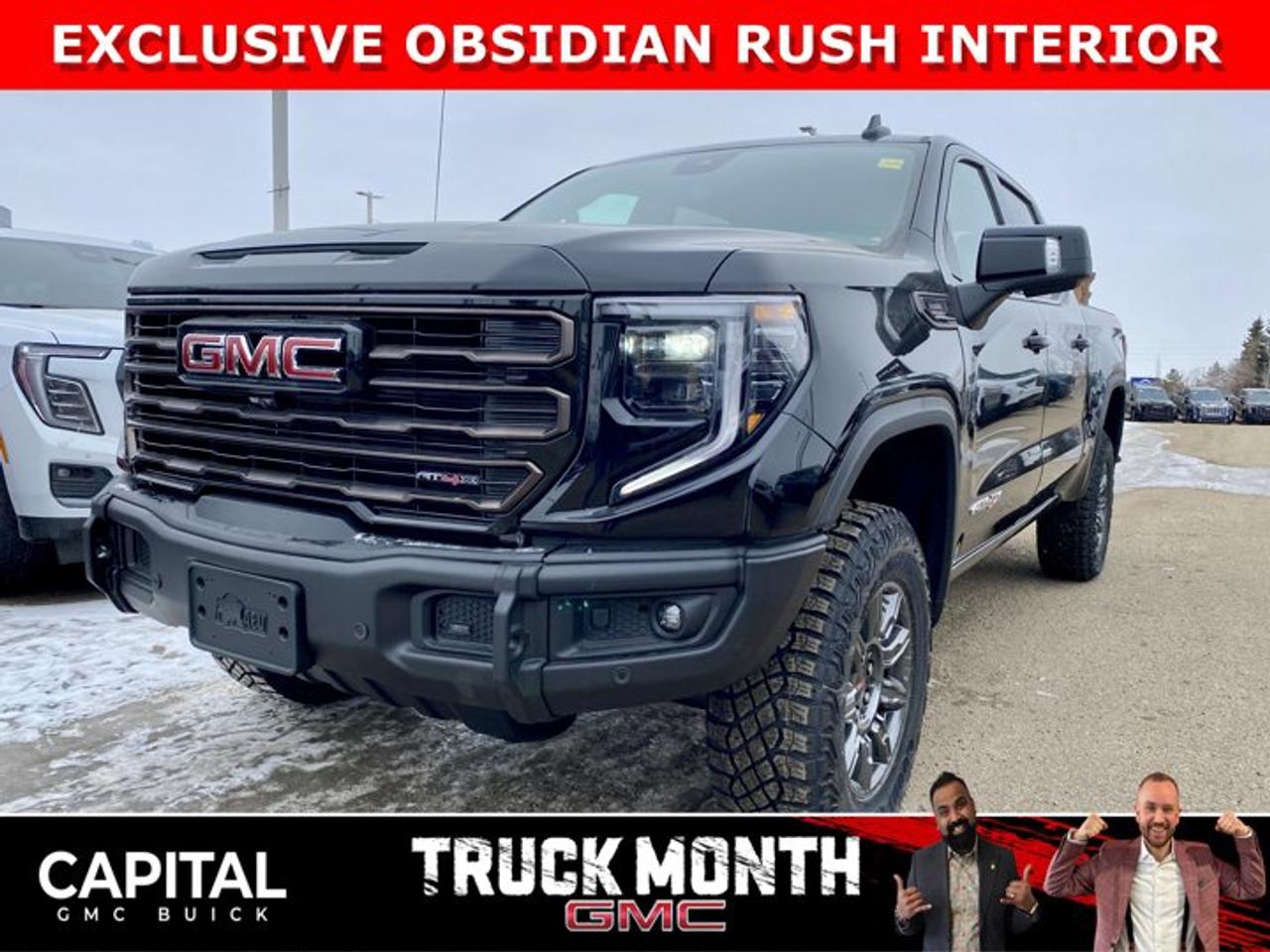 Check out this 2026 Sierra 1500 AT4X DIESEL ... This ultimate off-road luxury truck comes fully equipped with the exclusive Obsidian Rush interior, Power Sunroof, Heated and Cooled Seats, Heated Steering, Heated Rear Seats, Heads-up Display, Rear Streaming Mirror, 360 CAM, Adaptive Cruise Control, MultiPro Tailgate, 2 Inch Factory Lift with Multimatic DSSV dampers, AEV stamped steel front bumper, and so much more! CALL NOWAsk for the Internet Department for more information or book your test drive today! Text 825-445-0521 for fast answers at your fingertips!AMVIC Licensed Dealer - Licence Number B1044900Disclaimer: All prices are plus taxes and include all cash credits and loyalties. See dealer for details. AMVIC Licensed Dealer # B1044900