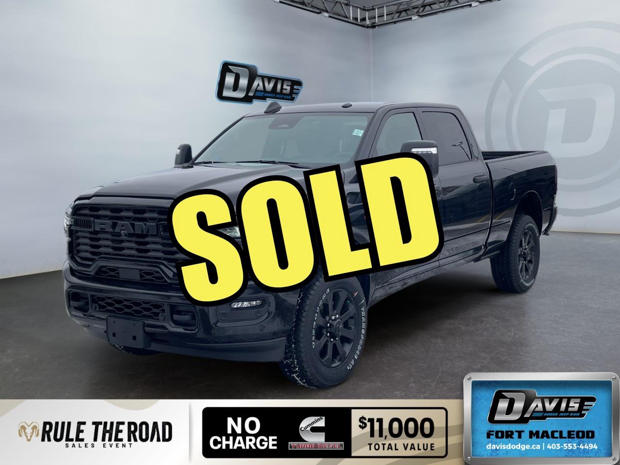 <p>Introducing the stunning new 2026 Ram 3500 Big Horn in a bold black finish, equipped with an impressive 4x4 drivetrain that handles effortlessly on any terrain. With its automatic transmission, this truck delivers a powerful driving experience that is perfect for both work and play.</p><p><strong>Interior Features:</strong></p><ul><li>Black Premium Cloth Front Bucket Seats with Power 8-Way Adjustable Driver Seat</li><li>Heated Front Seats with Heated Steering Wheel for added comfort</li><li>Disassociated 12" Touchscreen Display with GPS Navigation</li><li>12 Alpine Speakers with Subwoofer for unmatched audio quality</li><li>Smart Device Integration and Wi-Fi Hotspot</li></ul><p><strong>Exterior Features:</strong></p><ul><li>20" x 8" Black Aluminum Wheels with LT285/60R20E OWL On/Off-Road Tires</li><li>Gloss Black Nostrils and Black Grille with Body-Colour Grille Surround</li><li>MOPAR Spray-In Bedliner and Deployable Bed Step for durable bed utility</li><li>Diamond Black Crystal Pearl Paint with Black Exterior Accents</li><li>Auto Power Folding Mirrors with Power Heated Folding Telescopic Feature</li></ul><p><strong>Technology & Safety Features:</strong></p><ul><li>Emergency Vehicle Alert System (EVAS) for enhanced safety</li><li>Adaptive Cruise Control for a smoother driving experience</li><li>Satellite Radio, SiriusXM w/360L On-Demand Content</li><li>Backup Camera and Parking Sensors for easy maneuverability</li><li>5th Wheel/Gooseneck Towing Prep Group for optimal towing capability</li></ul><p>This 2026 Ram 3500 Big Horn is perfect for those who need a reliable and powerful truck, whether for heavy-duty work or thrilling adventures. Contact Davis Dodge Fort Macleod today for more details and to schedule a test drive!</p>