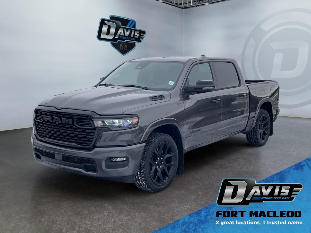 <h3>🔧 <strong>Performance & Capability</strong></h3><ul><li><p><strong>3.0L Hurricane SO Twin Turbo I6 w/ ESS</strong></p></li><li><p><strong>8-Speed Automatic Transmission</strong></p></li><li><p><strong>3.92 Rear Axle Ratio</strong></p></li><li><p><strong>Anti-Spin Rear Differential</strong></p></li><li><p><strong>Trailer Brake Control</strong></p></li><li><p><strong>124.9L (27.4 gal) Fuel Tank</strong></p></li><li><p><strong>Dual Black Exhaust Tips</strong></p></li></ul><h3>🖤 <strong>Night Edition Package</strong></h3><ul><li><p>20 x 9 Aluminum Painted Clad Wheels</p></li><li><p>Black Mesh Grille w/ Black Surround</p></li><li><p>Black Exterior Badging & RAM Grille Badge</p></li><li><p>Black Headlamp & Tail Lamp Bezels</p></li><li><p>Black Mirror Caps & Interior Accents</p></li><li><p>Body-Colour Bumpers & Fender Flares</p></li></ul><h3> <strong>Big Horn Level 2 Equipment Group</strong></h3><ul><li><p><strong>12 Uconnect 5W Touchscreen w/ Navigation</strong></p></li><li><p><strong>9 Alpine Speakers w/ Subwoofer</strong></p></li><li><p>Wireless Charging Pad</p></li><li><p>Heated Front Seats & Heated Steering Wheel</p></li><li><p>Power Adjustable Pedals</p></li><li><p>Dual-Zone Automatic Climate Control</p></li><li><p>Rear Power Sliding Window</p></li><li><p>Remote Tailgate Release</p></li><li><p>Universal Garage Door Opener</p></li><li><p>7 Customizable Digital Cluster</p></li><li><p>400W Inverter & 115V Power Outlets</p></li><li><p>2nd-Row In-Floor Storage Bins</p></li></ul><h3>🪑 <strong>Interior & Comfort</strong></h3><ul><li><p>Black Deluxe Cloth Bucket Seats</p></li><li><p>Power 8-Way Driver Seat w/ Lumbar</p></li><li><p>Leather-Wrapped Steering Wheel</p></li><li><p>Rear Centre Armrest</p></li><li><p>LED Interior & Footwell Lighting</p></li></ul><h3></h3>