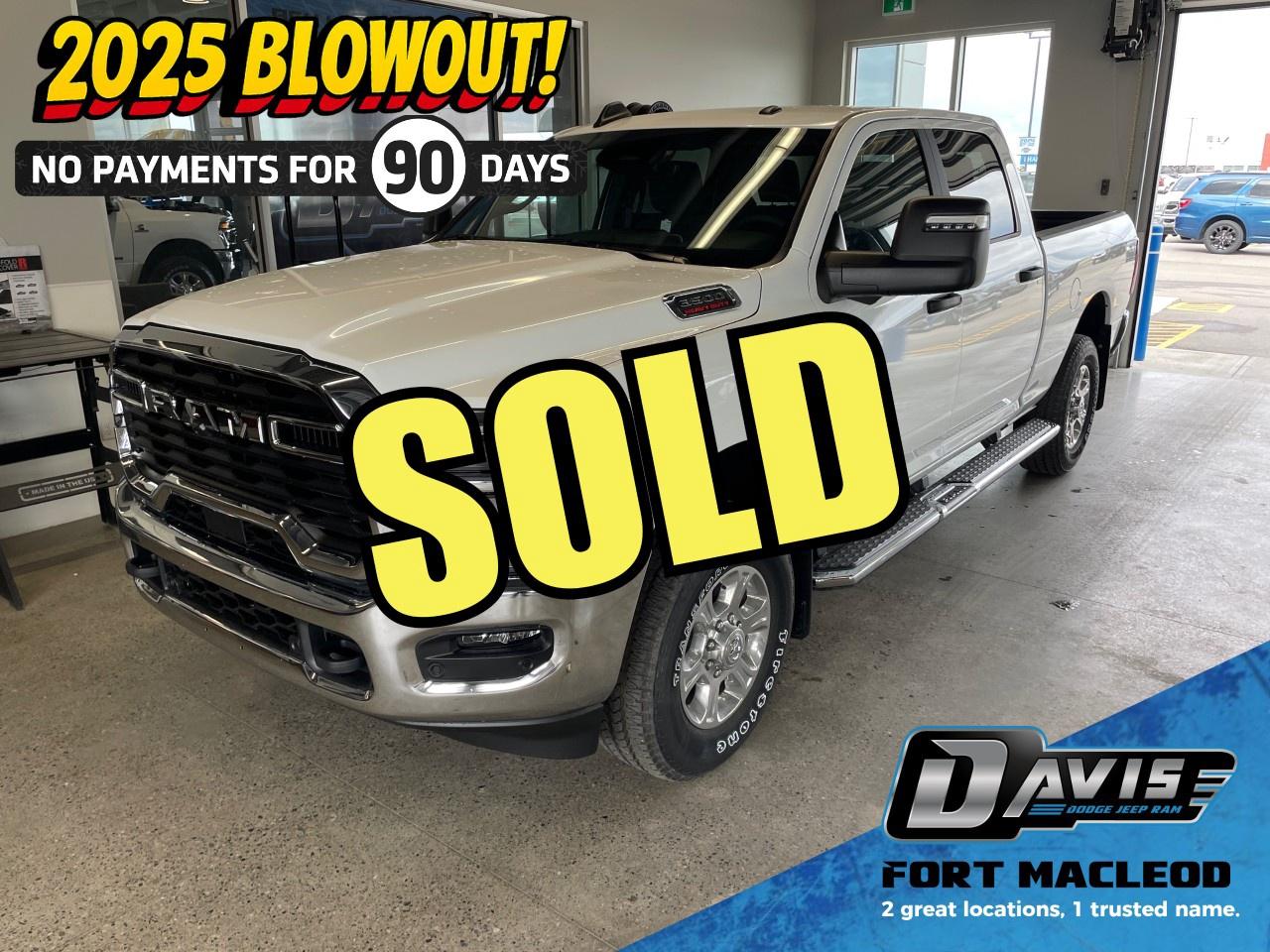 <p><strong>Performance & Towing Capability</strong></p> <ul><li> <p><strong>6.7L Cummins HO Diesel Engine</strong>paired with an<strong>8-Speed Torqueflite HD Transmission</strong>for up to 1,000 lb-ft of torque</p> </li><li> <p><strong>Class V receiver hitch</strong>plus<strong>5th-wheel/gooseneck prep</strong>,<strong>trailer brake controller</strong>, and<strong>trailer tow pages</strong></p> </li><li> <p><strong>Trailer light check</strong>,<strong>LED hitch lamp</strong>, and<strong>Mopar deployable bed step</strong>for effortless hookup</p> </li><li> <p><strong>Off-road info pages</strong>and<strong>wheel-to-wheel side steps</strong>to tackle any terrain</p> </li></ul> <p><strong>Premier Safety & Driver Assistance</strong></p> <ul><li> <p><strong>Pedestrian/Cyclist Emergency Braking</strong>and<strong>Full-Speed Forward Collision Warning</strong></p> </li><li> <p><strong>Adaptive Cruise Control</strong>with<strong>Traffic Sign Recognition</strong></p> </li><li> <p><strong>Front & Rear Park Assist</strong>and<strong>Surround View Camera System</strong>for 360° confidence</p> </li><li> <p><strong>Blind Spot & Cross Path Detection</strong>plus<strong>Drowsy Driver Detection</strong></p> </li></ul> <p><strong>Connected Comfort & Convenience</strong></p> <ul><li> <p><strong>12" Uconnect Touch Display</strong>with Google Android Auto, Apple CarPlay®, satellite radio, Bluetooth, navigation, and built-in Wi-Fi hotspot</p> </li><li> <p><strong>Alexa Built-In</strong>for hands-free control of music, navigation, and smart-home devices</p> </li><li> <p><strong>Dual Wireless Charging Pad</strong>and multiple<strong>USB Media/Charge Ports</strong>including a<strong>115V power outlet</strong></p> </li><li> <p><strong>Remote Start</strong>,<strong>Rain-Sensitive Wipers</strong>, and<strong>Power Telescoping Mirrors</strong></p> </li></ul> <p><strong>Premium Interior & Durability</strong></p> <ul><li> <p><strong>Cloth Bucket Seats</strong>with<strong>Heated Front Seats</strong>and<strong>Heated Steering Wheel</strong></p> </li><li> <p><strong>Mopar Rubber Floor Mats</strong>and<strong>Mopar Spray-In Bedliner</strong>for all-weather protection</p> </li><li> <p><strong>LED Bed Lighting</strong>to illuminate every load</p> </li></ul> <p><strong>Why buy with<span style=color:#3498db>Davis Dodge</span>?</strong></p> <ul><li><em>Friendly, no hassle sales professionals.</em></li><li><em>Delivery available.</em></li><li><em>Huge selection.</em></li><li><em>Small town feel, small town atmosphere.</em></li></ul> <p><strong><span style=color:#3498db>Davis Dodge</span>,</strong><strong>where customers arefamily!</strong></p>