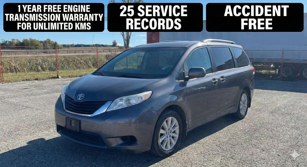 <p data-path-to-node=2><strong data-path-to-node=2 data-index-in-node=0>2013 Toyota Sienna (XLE/Limited) &ndash; 25 SERVICE RECORDS! 🤯</strong> <strong data-path-to-node=2 data-index-in-node=58>ACCIDENT-FREE & WARRANTY INCLUDED!</strong> 💎</p><p data-path-to-node=3><strong data-path-to-node=3 data-index-in-node=0>FREE 1-Year Engine & Transmission Warranty (Unlimited KMs)! 🛡️</strong></p><p data-path-to-node=4><strong data-path-to-node=4 data-index-in-node=0>Price: $9,999</strong> + Tax & Licensing | <strong data-path-to-node=4 data-index-in-node=34>Safety Certified:</strong> Only <strong data-path-to-node=4 data-index-in-node=57>$499 extra!</strong> <strong data-path-to-node=4 data-index-in-node=69>FINANCING AVAILABLE!</strong></p><p data-path-to-node=5><strong data-path-to-node=5 data-index-in-node=0>Why Youll Love It:</strong></p><ul data-path-to-node=6><li><p data-path-to-node=6,0,0>📜 <strong data-path-to-node=6,0,0 data-index-in-node=3>Incredible History:</strong> <strong data-path-to-node=6,0,0 data-index-in-node=23>25 SERVICE RECORDS!!</strong> Meticulously maintained and <strong data-path-to-node=6,0,0 data-index-in-node=72>ACCIDENT-FREE</strong>.</p></li><li><p data-path-to-node=6,1,0>💎 <strong data-path-to-node=6,1,0 data-index-in-node=3>Toyota Reliability:</strong> Known as the Swagger Wagon &ndash; built to last forever.</p></li><li><p data-path-to-node=6,2,0>🛋️ <strong data-path-to-node=6,2,0 data-index-in-node=4>Luxury Comfort:</strong> Premium <strong data-path-to-node=6,2,0 data-index-in-node=28>Leather Seats</strong>, <strong data-path-to-node=6,2,0 data-index-in-node=43>Power Sunroof</strong> & Power Sliding Doors.</p></li><li><p data-path-to-node=6,3,0>👨&zwj;👩&zwj;👧&zwj;👦 <strong data-path-to-node=6,3,0 data-index-in-node=12>Family Ready:</strong> Spacious 7/8 Passenger seating with massive cargo room.</p></li><li><p data-path-to-node=6,4,0>❄️ <strong data-path-to-node=6,4,0 data-index-in-node=3>Winter Ready:</strong> Heated Front Seats & strong traction control.</p></li></ul><p data-path-to-node=7><strong data-path-to-node=7 data-index-in-node=0>VIN:</strong> 5TDJK3DC9DS065999</p><p data-path-to-node=8>📞 <strong data-path-to-node=8 data-index-in-node=3>Call or Text: 437-766-1844</strong> <strong data-path-to-node=8 data-index-in-node=30>Book your test drive today &ndash; A Toyota with this history wont last long!</strong></p>