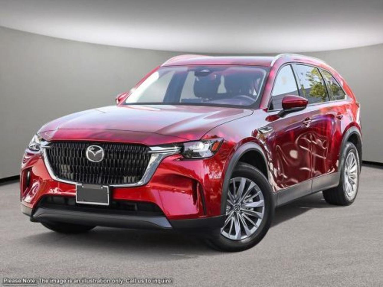 Experience the perfect blend of power, efficiency, and refined style with the all-new 2026 Mazda CX-90 MHEV GS-L AWD in striking Red with a sleek Black interior. This mild hybrid SUV delivers advanced performance through its 8-speed automatic with selectable drivetrain modes and electric full-time all-wheel drive, ensuring exceptional handling in all conditions.Enjoy comfort and luxury with heated leatherette seats, dual-zone climate control, and a spacious three-row layout. Cutting-edge technology features include a 12.3-inch touchscreen with wireless smart device mirroring, six USB ports, and premium audio controls for a connected ride.Safety is paramount with 10 airbags, lane departure prevention, blind spot warning, forward collision mitigation, and a rear parking camera with sensors. The smooth, responsive ride is enhanced by independent suspension and electronic stability control, while efficiency is boosted by the hybrid electric motor alternator and lithium-ion battery.Elevate every journey with the 2026 Mazda CX-90 MHEV GS-L AWD  where innovation meets elegance in a versatile SUV ready to tackle your next adventure. Visit Go Mazda today to experience it firsthand!Go Mazda is an AMVIC licensed business.Please note that a new administration fee from Mazda Canada of $795 will apply to finance and cash purchases. effective February 1, 2024.