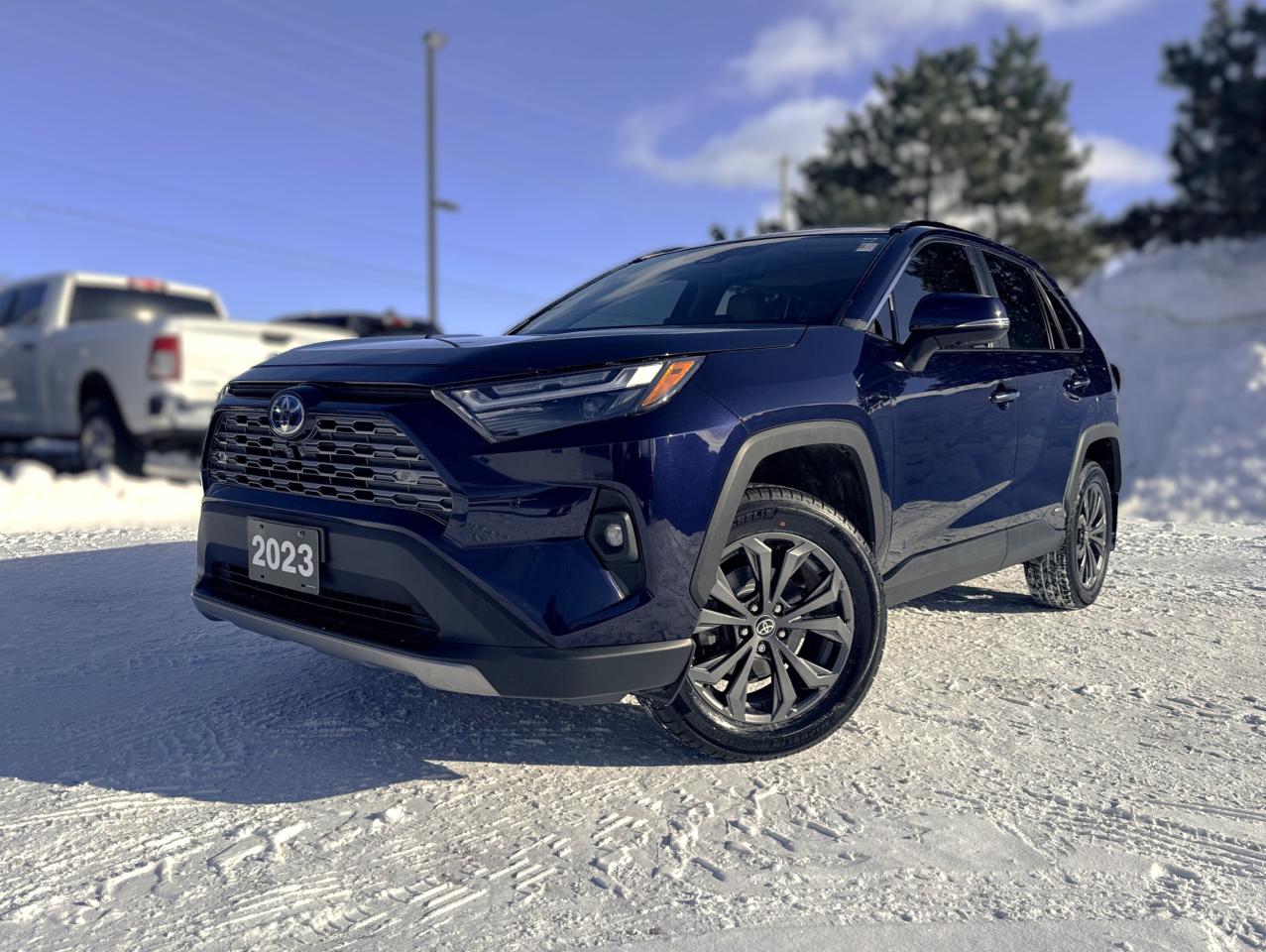 SUNROOF, BACKUP CAMERA, BLUETOOTH, HEATED SEATS, COOLED SEATS, BLIND SPOT, JBL PREMIUM AUDIO AND MORE!!

Premium details enhance our 2023 Toyota RAV4 Hybrid Limited AWD that looks ruggedly stylish in Blueprint! Motivated by a 2.5 Litre 4 Cylinder and 2 Electric Motors supplying a combined 219hp to an eCVT so you can ride with refined comfort. This All Wheel Drive SUV also has Active Cornering Assist and a Trail mode to take on trickier conditions, and it achieves approximately 5.7L/100km in the city. High-end RAV4 design cues include LED lighting, fog lamps, a power sunroof, bold black fender flares, dark alloy wheels, and a height-adjustable power liftgate.

Our Limited cabin combines luxury and versatility with heated/ventilated SofTex&reg; power front seats, a leather-wrapped steering wheel, dual-zone automatic climate control, keyless access/ignition, and sophisticated dark brown accents. A digital dashboard anchors the infotainment system and supports a 12.3-inch driver display, a 10.5-inch touchscreen, WiFi/Amazon Alexa compatibility, wireless Apple CarPlay&reg;/Android Auto&reg;, Bluetooth&reg;, and JBL audio.

For safetys sake, Toyotas advanced driver assistance systems include a rearview camera, blind-spot monitoring, front/rear automatic braking, adaptive cruise control, lane-keeping assistance, forward collision warning, pedestrian detection, and more. Born to explore, our RAV4 Hybrid Limited is a smart bet for better driving! Save this Page and Call for Availability. We Know You Will Enjoy Your Test Drive Towards Ownership! 

Bustard Chrysler prides ourselves on our expansive used car inventory. We have over 100 pre-owned units in stock of all makes and models, with the largest selection of pre-owned Chrysler, Dodge, Jeep, and RAM products in the tri-cities. Our used inventory is hand-selected and we only sell the best vehicles, for a fair price. We use a market-based pricing system so that you can be confident youre getting the best deal. With over 25 years of financing experience, our team is committed to getting you approved - whether you have good credit, bad credit, or no credit! We strive to be 100% transparent, and we stand behind the products we sell. For your peace of mind, we offer a 3 day/250 km exchange as well as a 30-day limited warranty on all certified used vehicles.