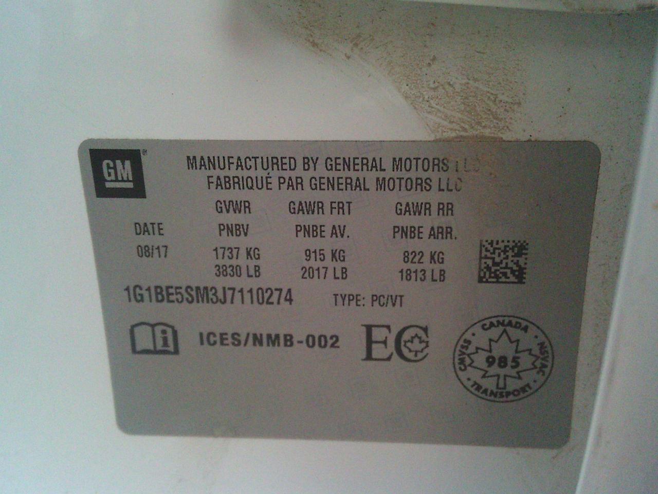 2018 Chevrolet Cruze 4dr Sdn 1.4L LT w-1SD Photo