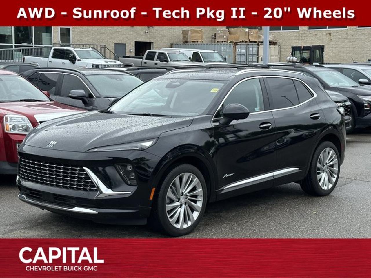 Certified.Ask for the Internet Department for more information or book your test drive today! Call 403-256-4960 for fast answers at your fingertips! Disclaimer: All prices are plus taxes. See dealer for details. AMVIC Licensed Dealer # B2020028.2024 Envision 9-Speed Automatic AWD Envision Avenir, AWD, Bose Premium 9-Speaker Audio System, Heads-Up Display, Heated front seats, Heated rear seats, Heated steering wheel, Power Liftgate, Power moonroof, Radio: 30 Diagonal Ultra-Wide Display, SiriusXM, Ventilated Driver & Front Passenger Seats, Wheels: 20 Alloy w/Pearl Nickel Finish, Wireless Apple CarPlay/Wireless Android Auto.