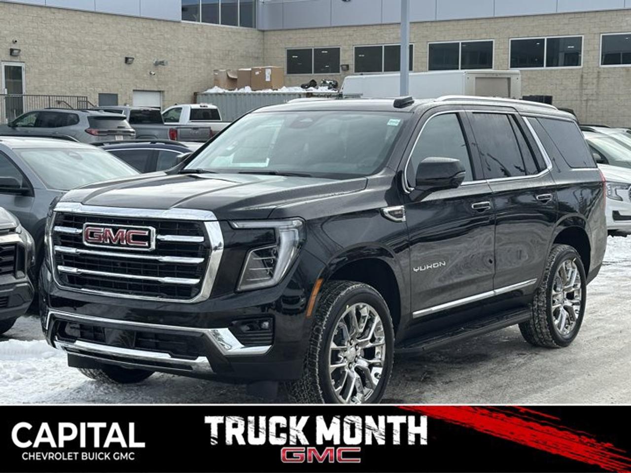 This GMC Yukon boasts a Gas V8 5.3L/ engine powering this Automatic transmission. TRANSMISSION, 10-SPEED AUTOMATIC electronically controlled with overdrive, includes Traction Select System including tow/haul (STD), SEATS, SECOND ROW BUCKET, POWER RELEASE (Includes (DCH) power-sliding centre console., LPO, FLOOR LINER PACKAGE (dealer-installed) (Includes (RIA) 1st and 2nd row all-weather floor liners, LPO, (RIB) 3rd row all-weather floor liners, LPO and (CAV) all-weather cargo mat, LPO..*This GMC Yukon Comes Equipped with These Options *LPO, ALL-WEATHER FLOOR LINERS, 1ST AND 2ND ROWS (dealer-installed), LPO, ALL-WEATHER CARGO MAT (dealer-installed), ENGINE, 5.3L ECOTEC3 V8 with Dynamic Fuel Management, Direct Injection and Variable Valve Timing, includes aluminum block construction (355 hp [265 kW] @ 5600 rpm, 383 lb-ft of torque [518 Nm] @ 4100 rpm) (STD), ENGINE BLOCK HEATER, ELEVATION PREFERRED EQUIPMENT GROUP Includes Standard Equipment, 3 YEARS SIRIUSXM SiriusXM Extended Service subscription will stop at the end of the applicable subscription period unless you decide to continue service. Plan is non-transferable and non-refundable. Service subject to the SiriusXM Customer Agreement and Privacy Policy, visit siriusxm.ca/terms to see complete terms and how to cancel which includes online methods or calling 1-888-539-7474. Some services, content and features are subject to device capabilities, an active data connection enabled in the vehicle and location availability. All fees, content and features are subject to change. Content varies by subscription plan. SiriusXM and related logos are trademarks of Sirius XM Radio Inc. and its respective subsidiaries.), Wireless Phone Charging, for portable devices, Wireless Apple CarPlay/Wireless Android Auto, Wipers, front intermittent, Rainsense, Wiper, rear intermittent.* Stop By Today *A short visit to Capital Chevrolet Buick GMC Inc. located at 13103 Lake Fraser Drive SE, Calgary, AB T2J 3H5 can get you a tried-and-true Yukon today!