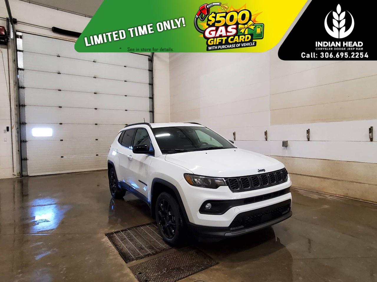 <p>The Jeep Compass North, in a stunning white finish, coupled with its powerful 4x4 drivetrain, promises exceptional handling both on and off the road. This new 2026 model is perfect for adventures where reliability and style coexist.</p><p>The Compass North's elegant SUV body type is accentuated by alloy wheels that add an extra touch of sophistication to its profile. The white interior beautifully complements the vehicle's exterior, creating a harmonious and stylish cabin environment. Enjoy the comfort of air conditioning, heated seats, and a leather-wrapped heated steering wheel that elevates your driving experience to new heights.</p><p>Stay connected with advanced technology like the smart device integration, Bluetooth connection, and a wi-fi hotspot. Safety is a priority with features such as a backup camera, brake assist, and lane assist providing peace of mind on every drive. Convenience is at your fingertips with remote start, keyless entry, and cruise control, making your journey as smooth as possible.</p><p>This vehicle is perfect for adventurers and families alike, offering the versatility and dependability that only a Jeep can provide. Contact us today for more information or to schedule a test drive, and experience firsthand the remarkable capabilities of the Jeep Compass North.</p>