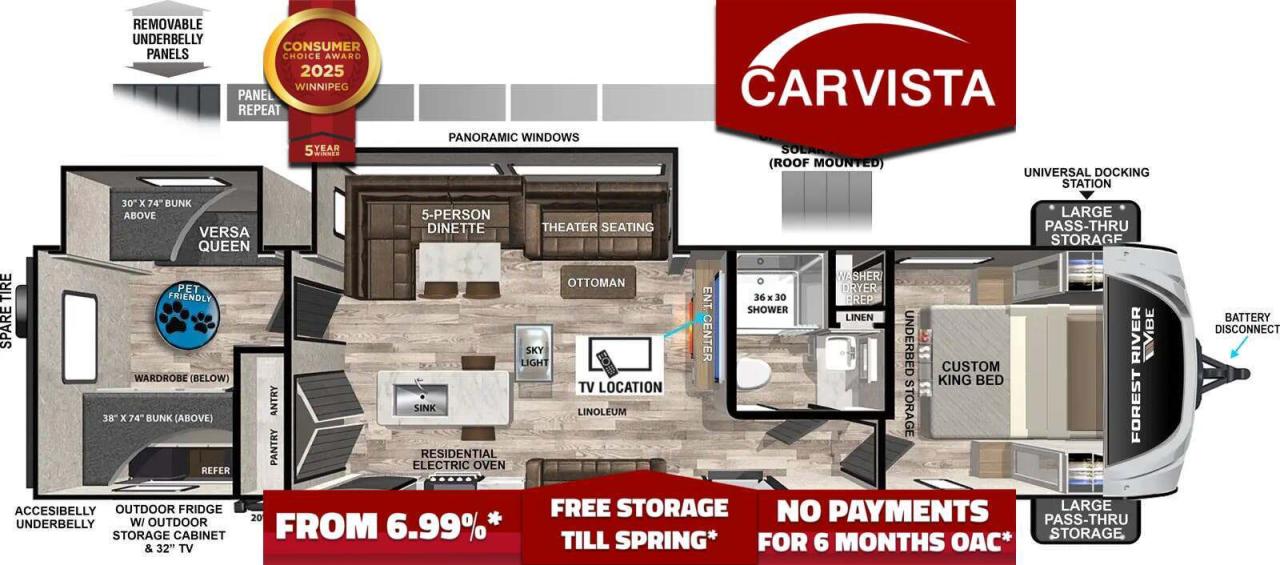 FREE WINTER STORAGE AND WINTERIZATION***   No Payments for up to 6 months. Low interest options available! Come see why Carvista has been the Consumer Choice Award Winner for 5 consecutive years! 2021-2025!

Come see why Carvista has been the Consumer Choice Award Winner for 5 consecutive years! 2021, 2022, 2023, 2024 and 2025! Dont play the waiting game, our units are in-stock, no pre-order necessary!! See for yourself why Carvista has won this prestigious award and continues to serve its community. Carvista Approved! Our RVista package includes a complete inspection of your camper that includes general testing of the camper systems! We pride ourselves in providing the highest quality trailers possible, and include a rigorous detail to ensure you get the cleanest trailer around.
Prices and payments exclude GST OR PST 
Carvista Inc. Dealer Permit # 1211
Category: Used Camper
Units may not be exactly as shown, please verify all details with a sales person.