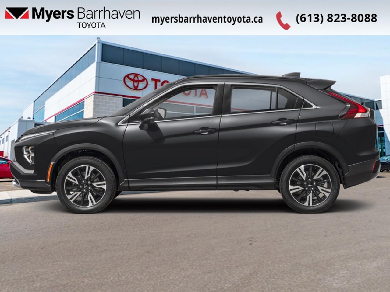 <b>Heated Steering Wheel, Blind Spot Detection, Heated Seats, Apple CarPlay, Android Auto, Aluminum Wheels, Forward Collision Alert, Fog Lamps, Proximity Key, Streaming Audio, Rear View Camera, Cruise Control, Climate Control</b><br> <br>  Compare at $24438 - Our Live Market Price is just $23498! <br> <br>This 2024 Eclipse Cross looks modern and distinctive, with a refined interior and generous cargo space. This 2024 Mitsubishi Eclipse Cross is fresh on our lot in Ottawa. <br> <br>With a gorgeous profile, aggressive front-end styling and sculpted body lines, this 2024 Mitsubishi Eclipse Cross is ready to turn heads. This compact SUV is definitely not generic, with futuristic technology, a fuel efficient yet powerful motor, and an intelligent drivetrain with adaptable handling. If you need next level tech and irresistible style, look no further than this impressive Mitsubishi Eclipse Cross. This SUV has 57,995 km. Its Tarmac Black Pe in colour and is completely accident free based on the <a href=https://vhr.carfax.ca/?id=+UYy9FPIAZNQCi5AcyyZUUZvPH9AOSHO target=_blank>CARFAX Report</a>. It has an Automatic transmission and is powered by a 152HP 1.5L 4 Cylinder Engine. <br> <br> Our Eclipse Crosss trim level is SE S-AWC. Upgrading to this Eclipse Cross SE is a great choice as it comes loaded with premium seat material, a large 8-inch color display and its designed to fit your lifestyle with Android Auto and Apple CarPlay, Bluetooth 2.0 streaming audio, SiriusXM radio and forward collision warning. Additional features include stylish aluminum wheels, unique exterior accents, heated front seats and a leather heated steering wheel, FAST-Key remote keyless entry with push button start, a 60/40 split rear seat, heated side mirrors, dual zone climate control, active stability control, projector beam headlights with front fog lamps, blind spot detection, rear cross traffic alert and a rear-view camera to help back into and out of those tight spaces.<br> <br>To apply right now for financing use this link: <a href=https://www.myersbarrhaventoyota.ca/quick-approval/ target=_blank>https://www.myersbarrhaventoyota.ca/quick-approval/</a><br><br> <br/><br> Buy this vehicle now for the lowest bi-weekly payment of <b>$163.43</b> with $0 down for 84 months @ 6.99% APR O.A.C. ( Plus applicable taxes -  Plus applicable fees   ).  See dealer for details. <br> <br>At Myers Barrhaven Toyota we pride ourselves in offering highly desirable pre-owned vehicles. We truly hand pick all our vehicles to offer only the best vehicles to our customers. No two used cars are alike, this is why we have our trained Toyota technicians highly scrutinize all our trade ins and purchases to ensure we can put the Myers seal of approval. Every year we evaluate 1000s of vehicles and only 10-15% meet the Myers Barrhaven Toyota standards. At the end of the day we have mutual interest in selling only the best as we back all our pre-owned vehicles with the Myers *LIFETIME ENGINE TRANSMISSION warranty. Thats right *LIFETIME ENGINE TRANSMISSION warranty, were in this together! If we dont have what youre looking for not to worry, our experienced buyer can help you find the car of your dreams! Ever heard of getting top dollar for your trade but not really sure if you were? Here we leave nothing to chance, every trade-in we appraise goes up onto a live online auction and we get buyers coast to coast and in the USA trying to bid for your trade. This means we simultaneously expose your car to 1000s of buyers to get you top trade in value. <br>We service all makes and models in our new state of the art facility where you can enjoy the convenience of our on-site restaurant, shuttle van, free Wi-Fi, Enterprise Rent-A-Car, on-site tire storage, and complimentary drinks. Come see why many Toyota owners are making the switch to Myers Barrhaven Toyota. <br>*LIFETIME ENGINE TRANSMISSION WARRANTY NOT AVAILABLE FOR VEHICLES WITH KMS EXCEEDING 140,000KM, VEHICLES 8 YEARS & OLDER, HIGHLINE BRAND VEHICLES (e.g., BMW, INFINITI, CADILLAC, LEXUS), AND QUEBEC RESIDENTS. o~o